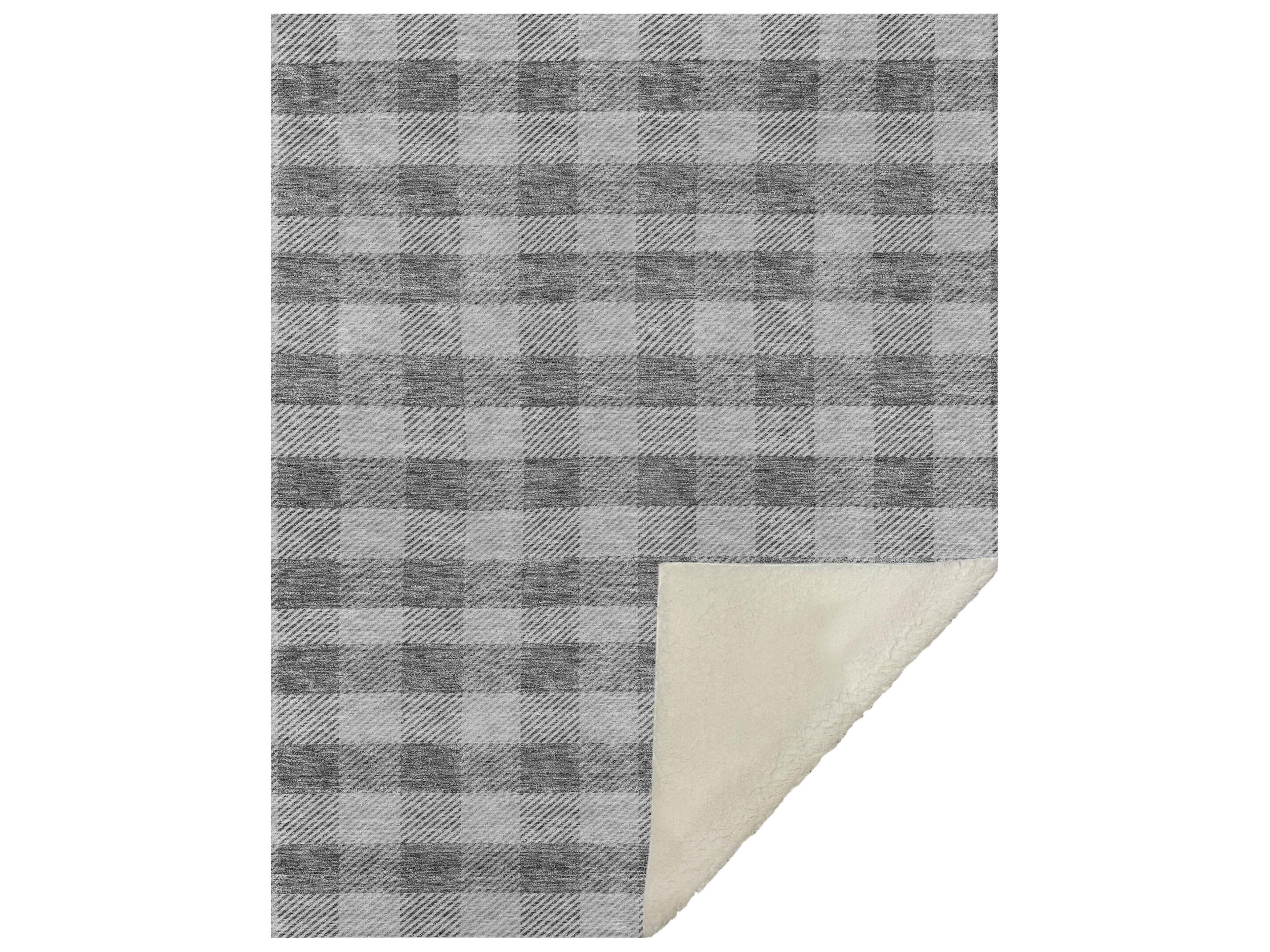 Dalyn Sherpa Gray Polyester Throw