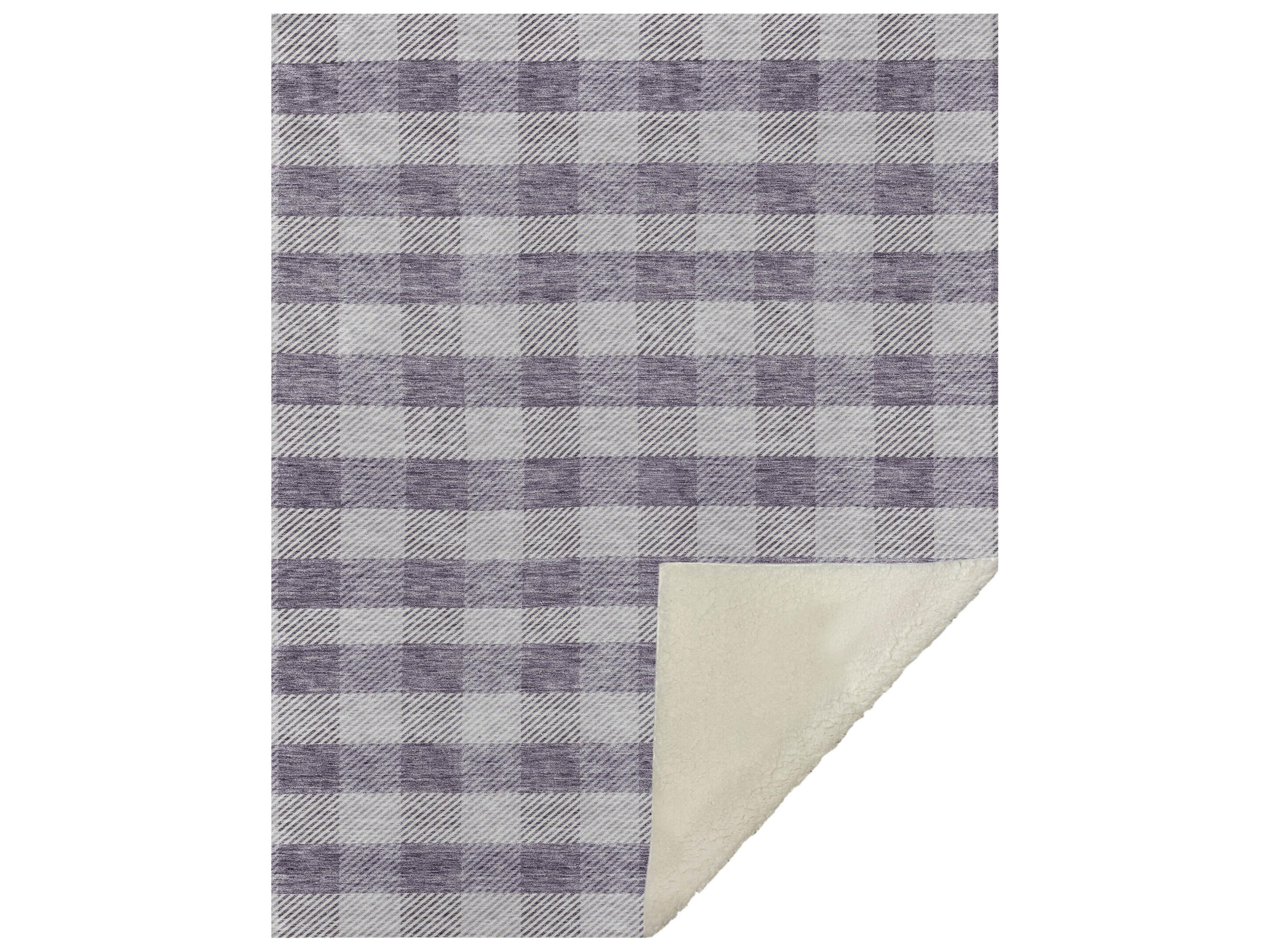 Dalyn Sherpa Purple Polyester Throw