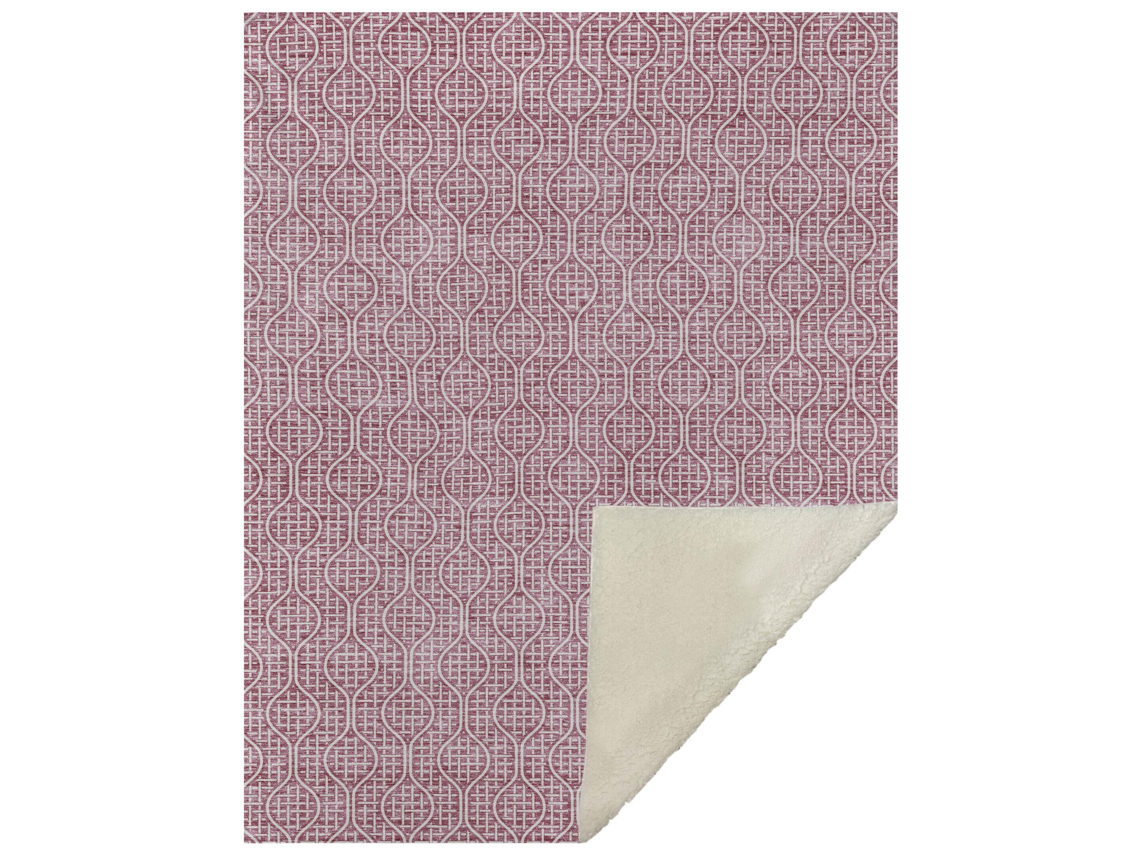 Dalyn Sherpa Pink Polyester Throw