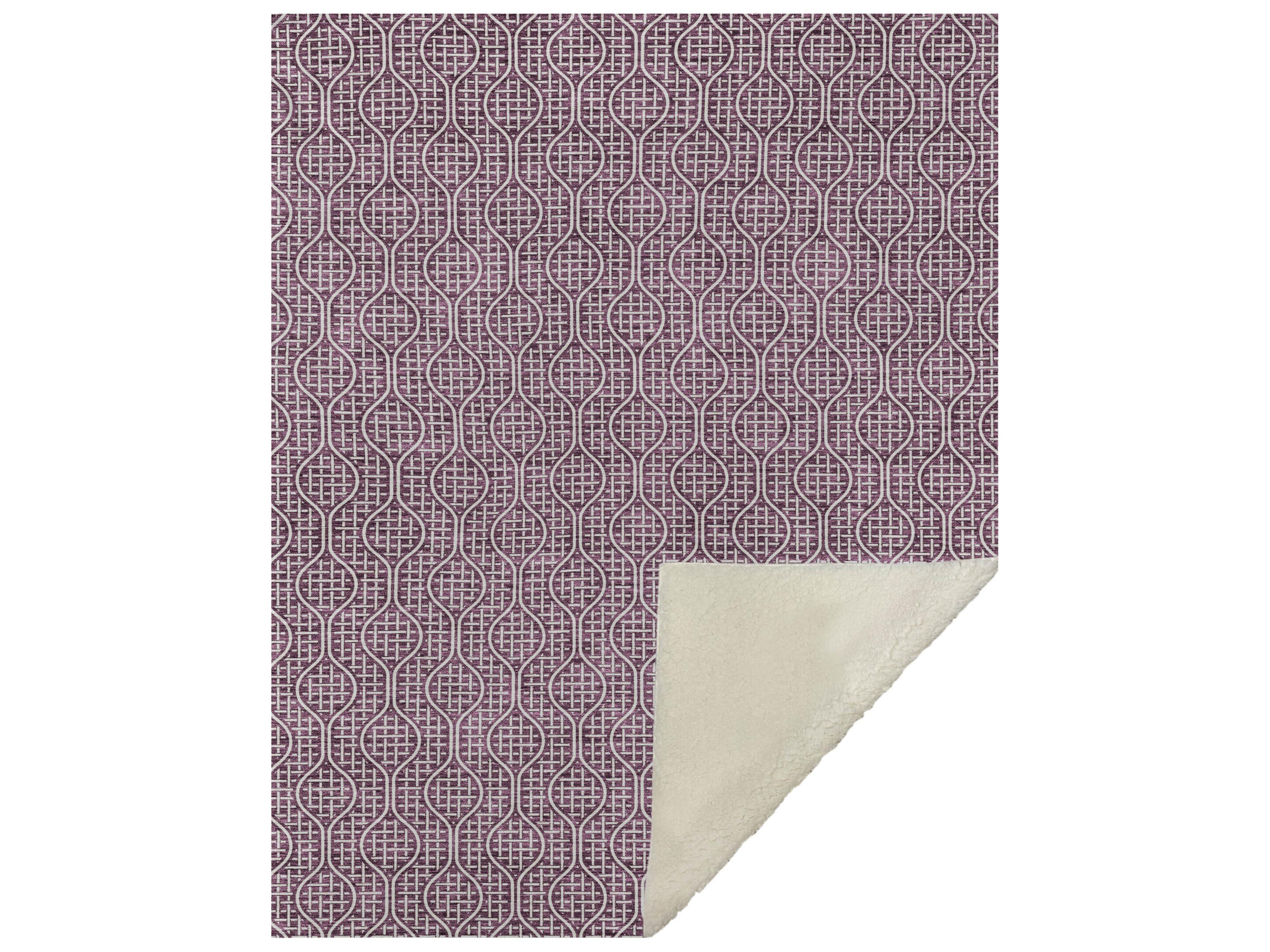 Dalyn Sherpa Purple Polyester Throw