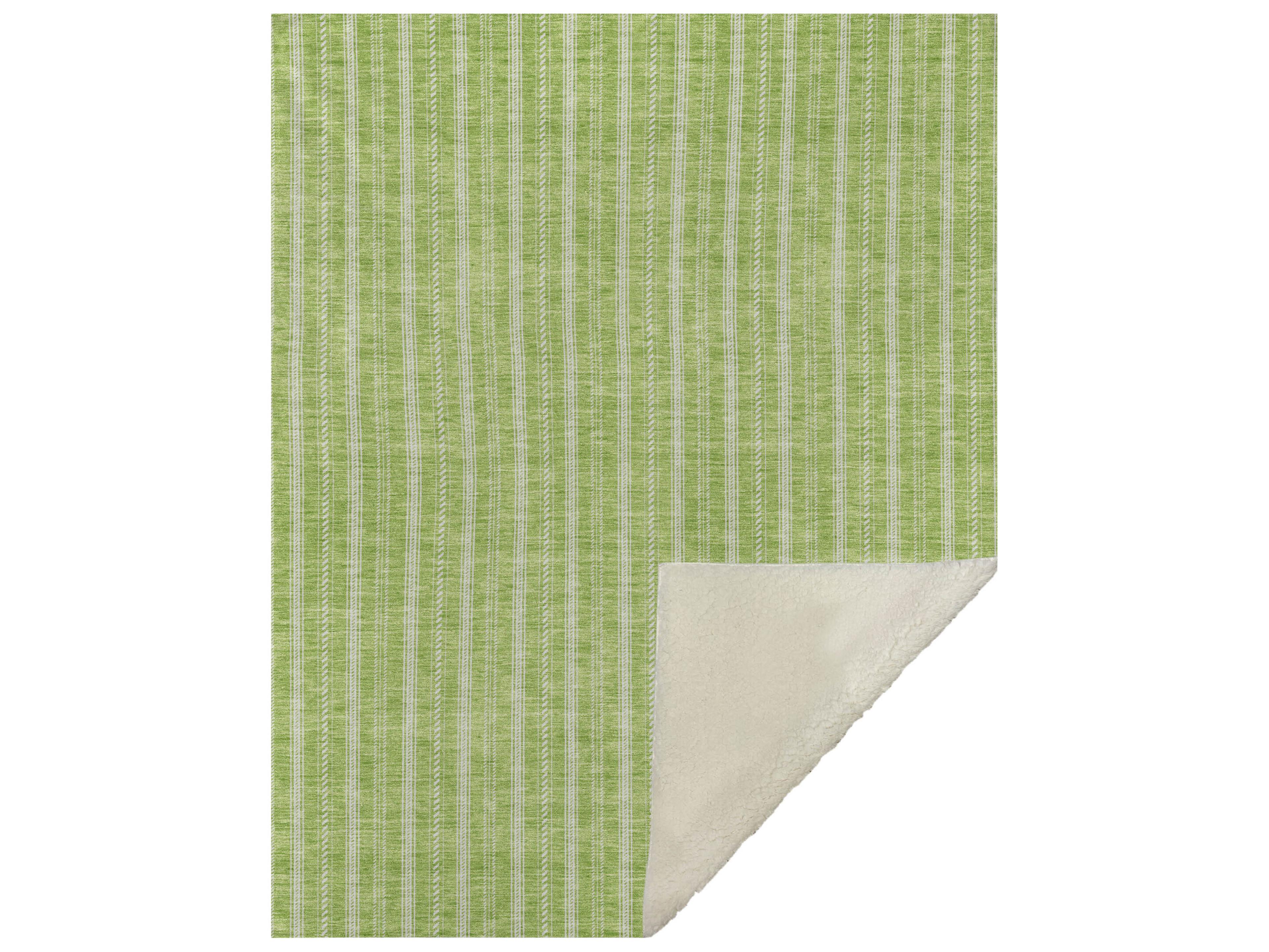 Dalyn Sherpa Green Polyester Throw