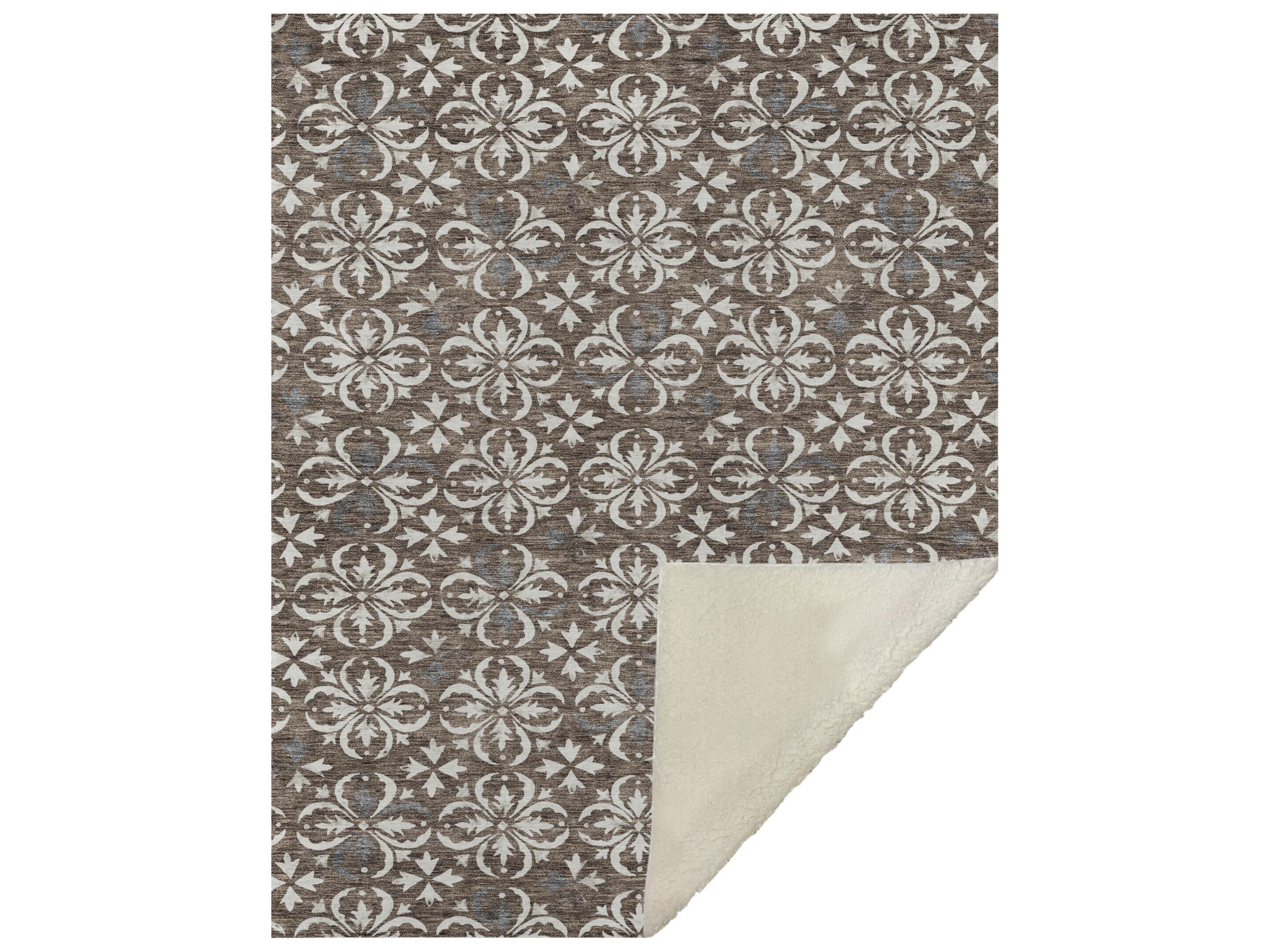 Dalyn Sherpa Brown Polyester Throw