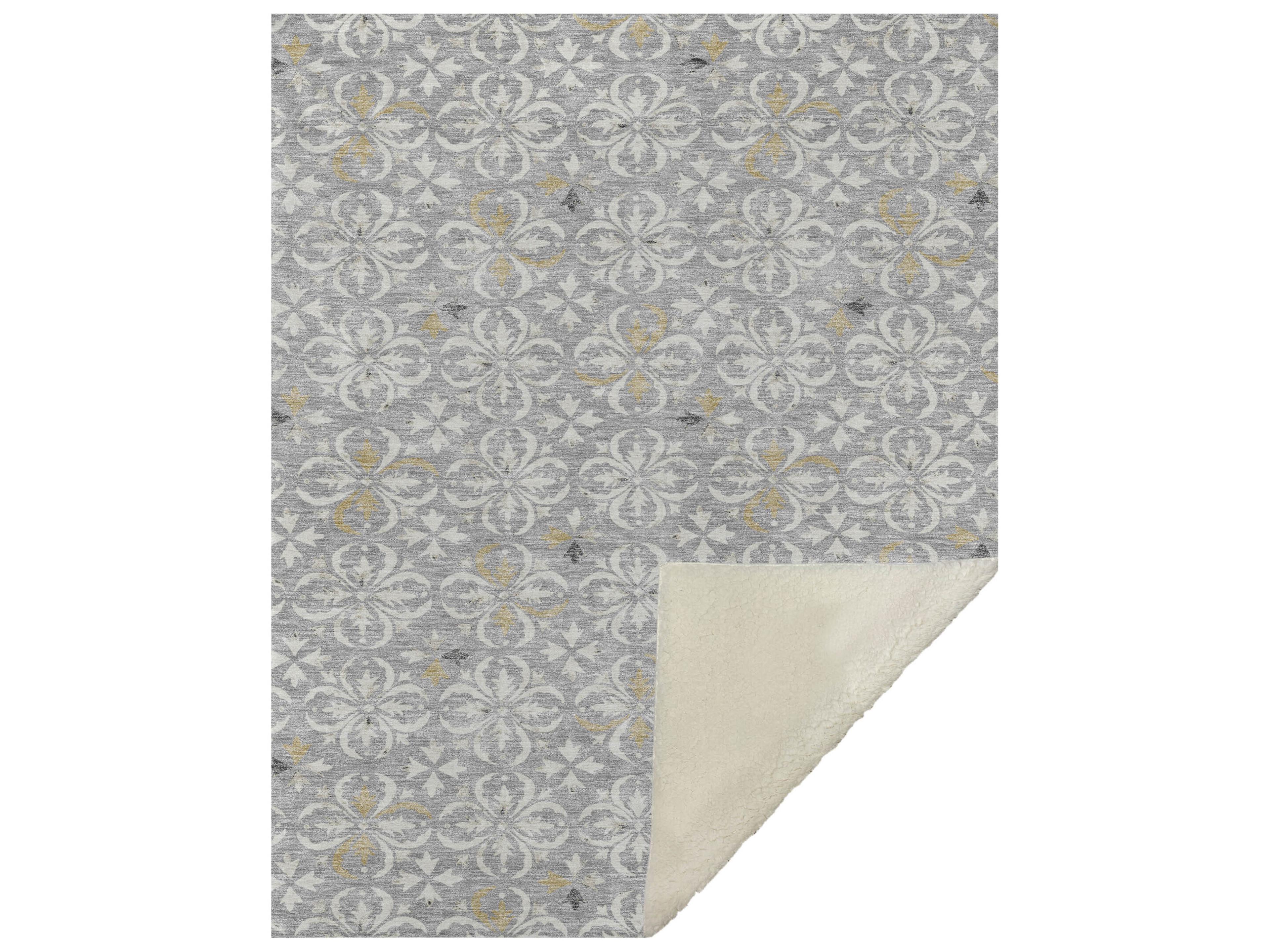 Dalyn Sherpa Gray Polyester Throw