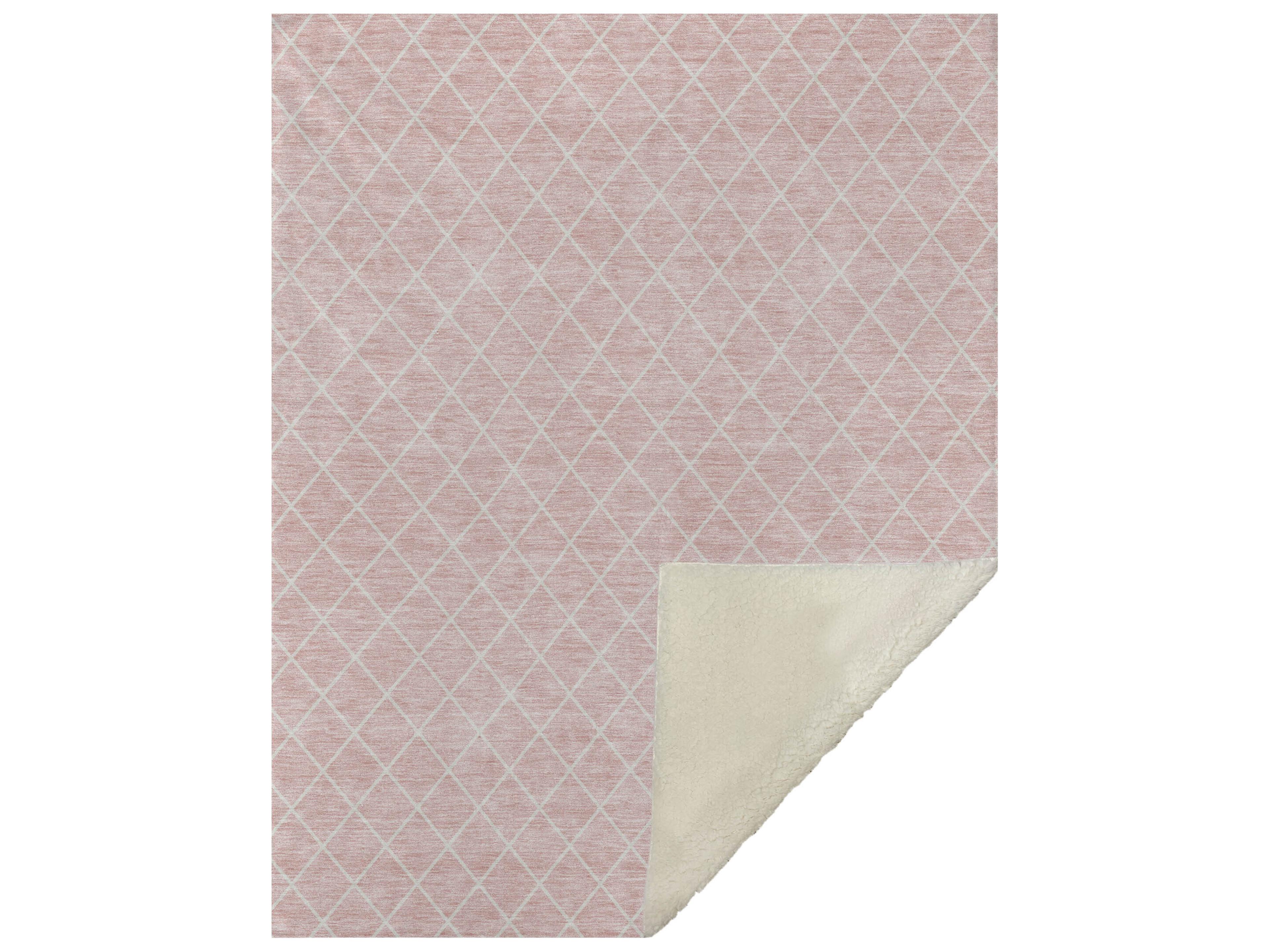Dalyn Sherpa Pink Polyester Throw