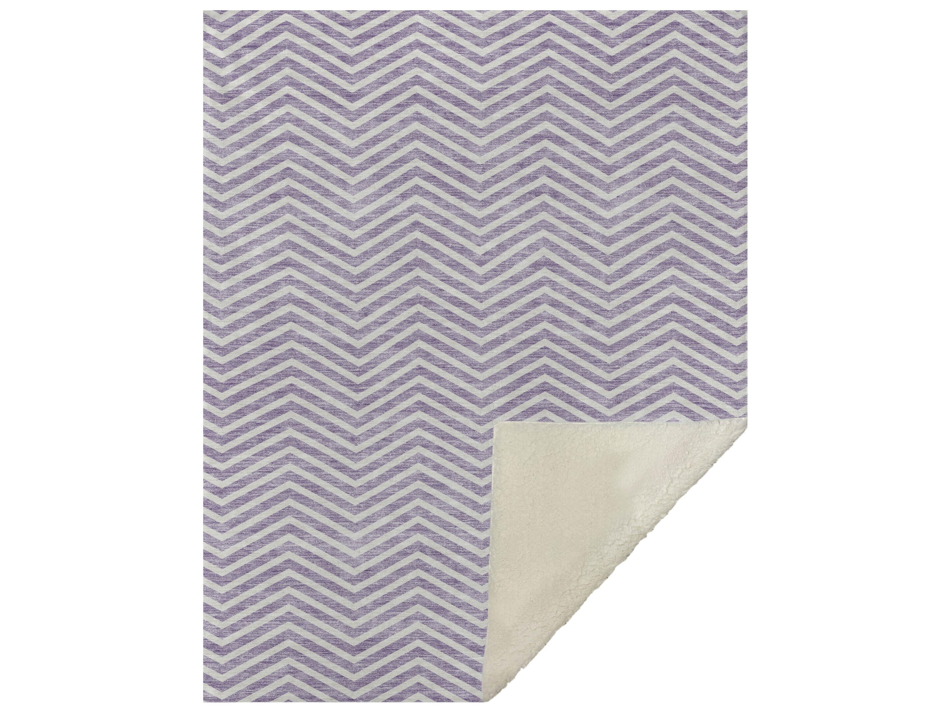 Dalyn Sherpa Purple Polyester Throw