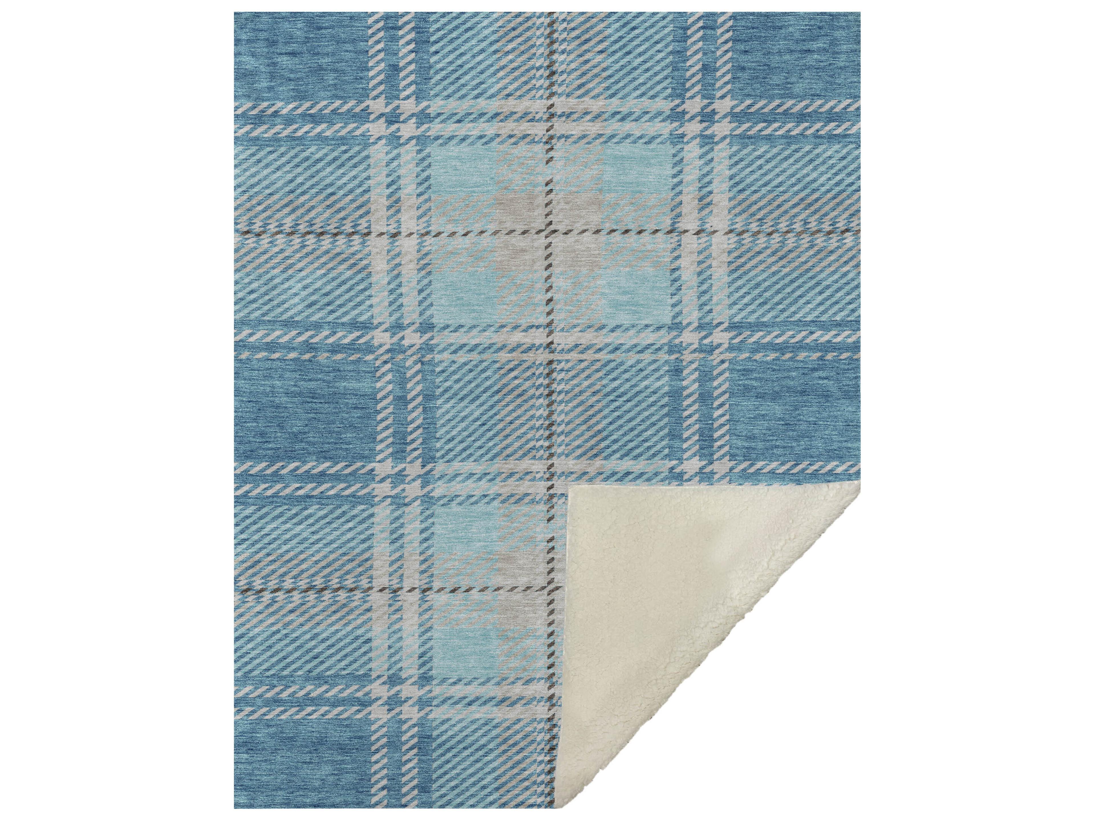 Dalyn Sherpa Teal Polyester Throw