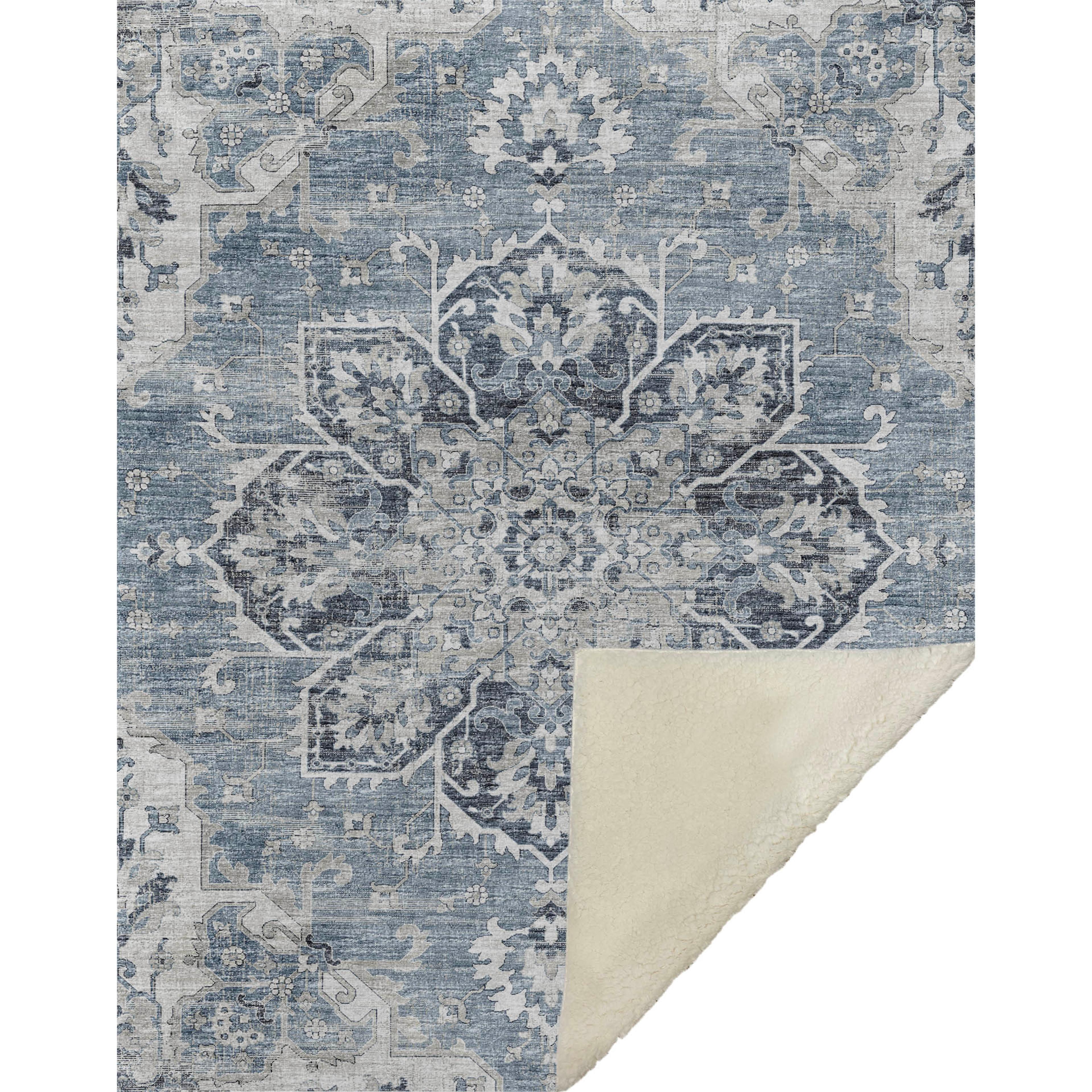 Dalyn Sherpa Blue Polyester Throw