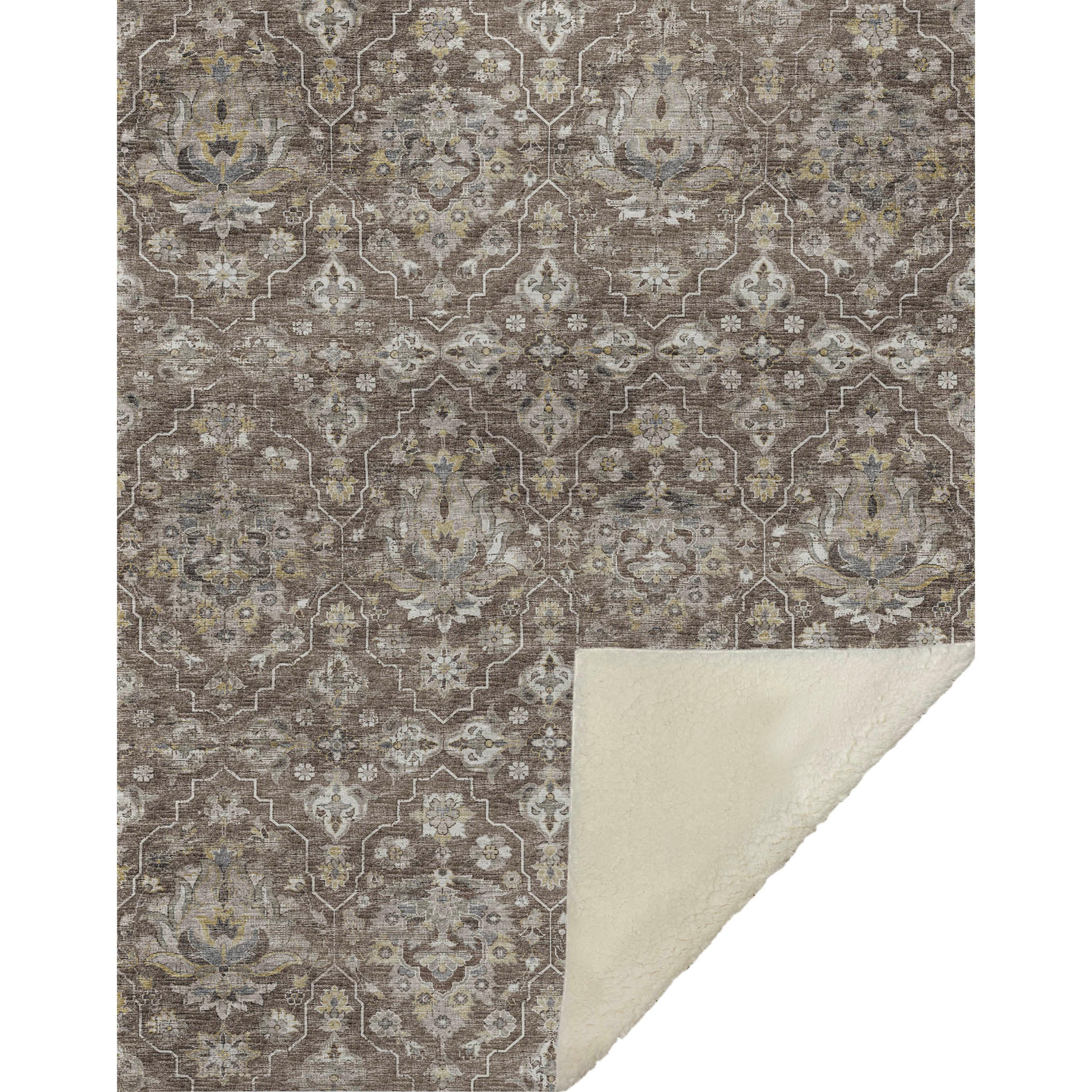 Dalyn Sherpa Brown Polyester Throw