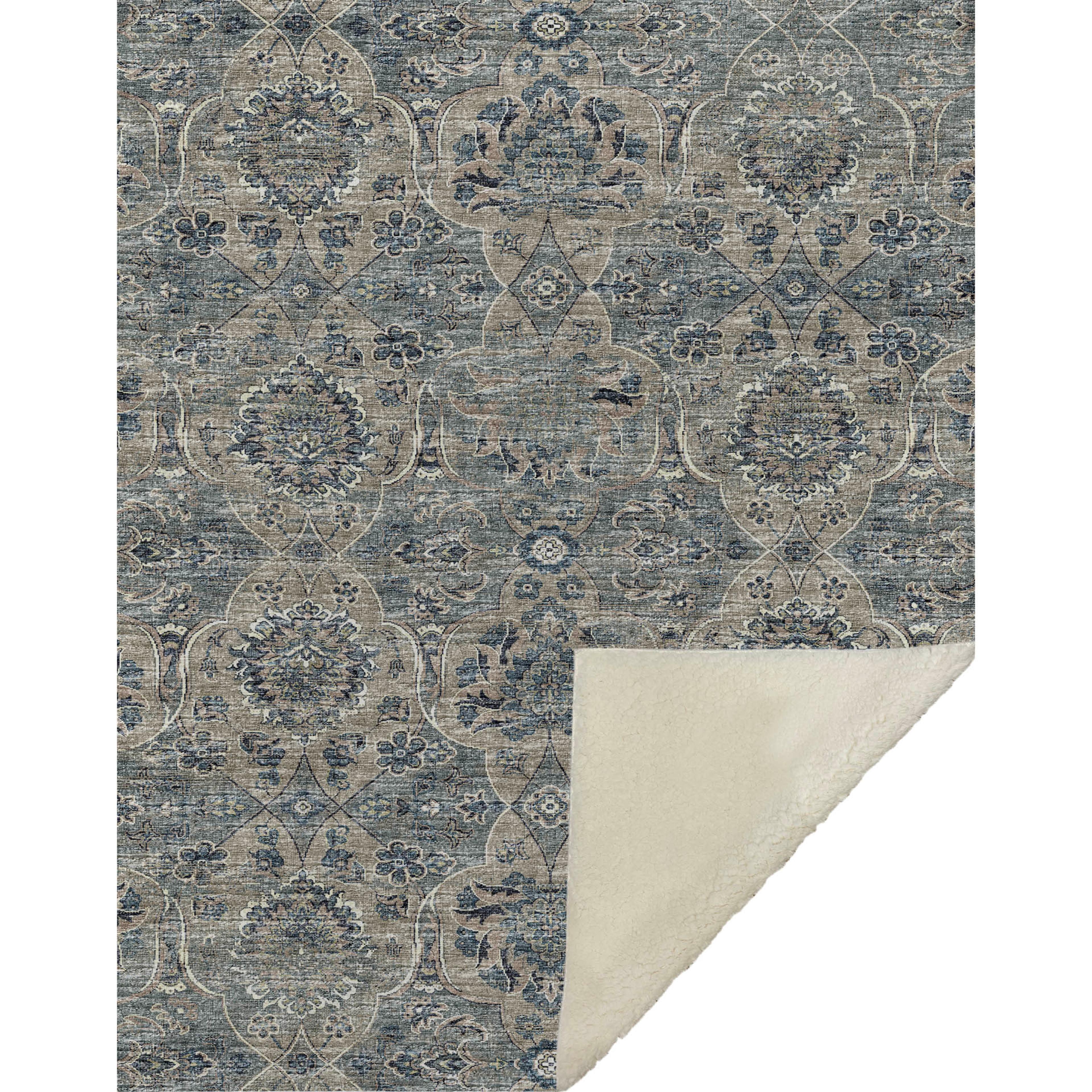 Dalyn Sherpa Blue Polyester Throw