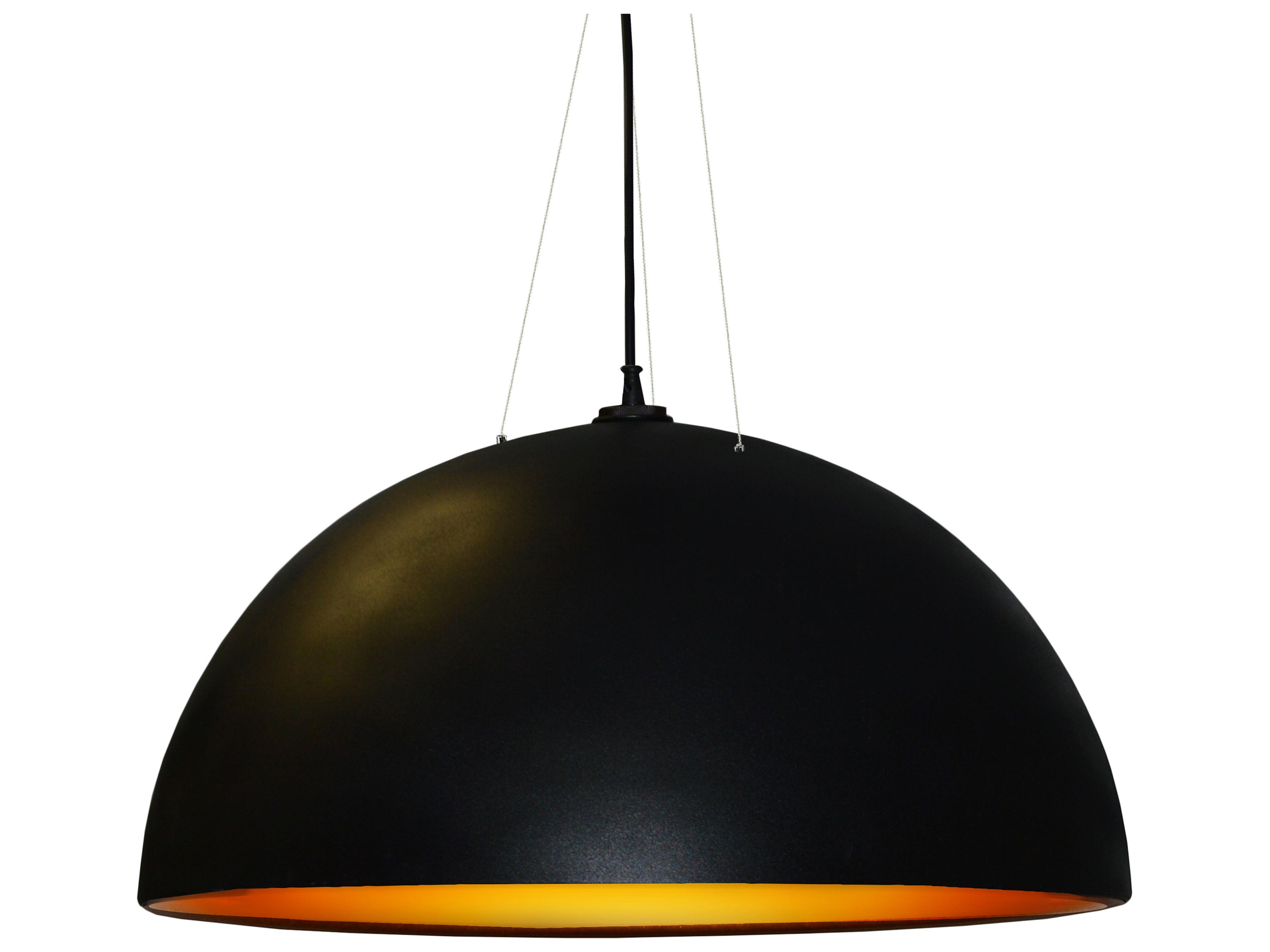 Dainolite Dome 3-Light Black Gold Pendant