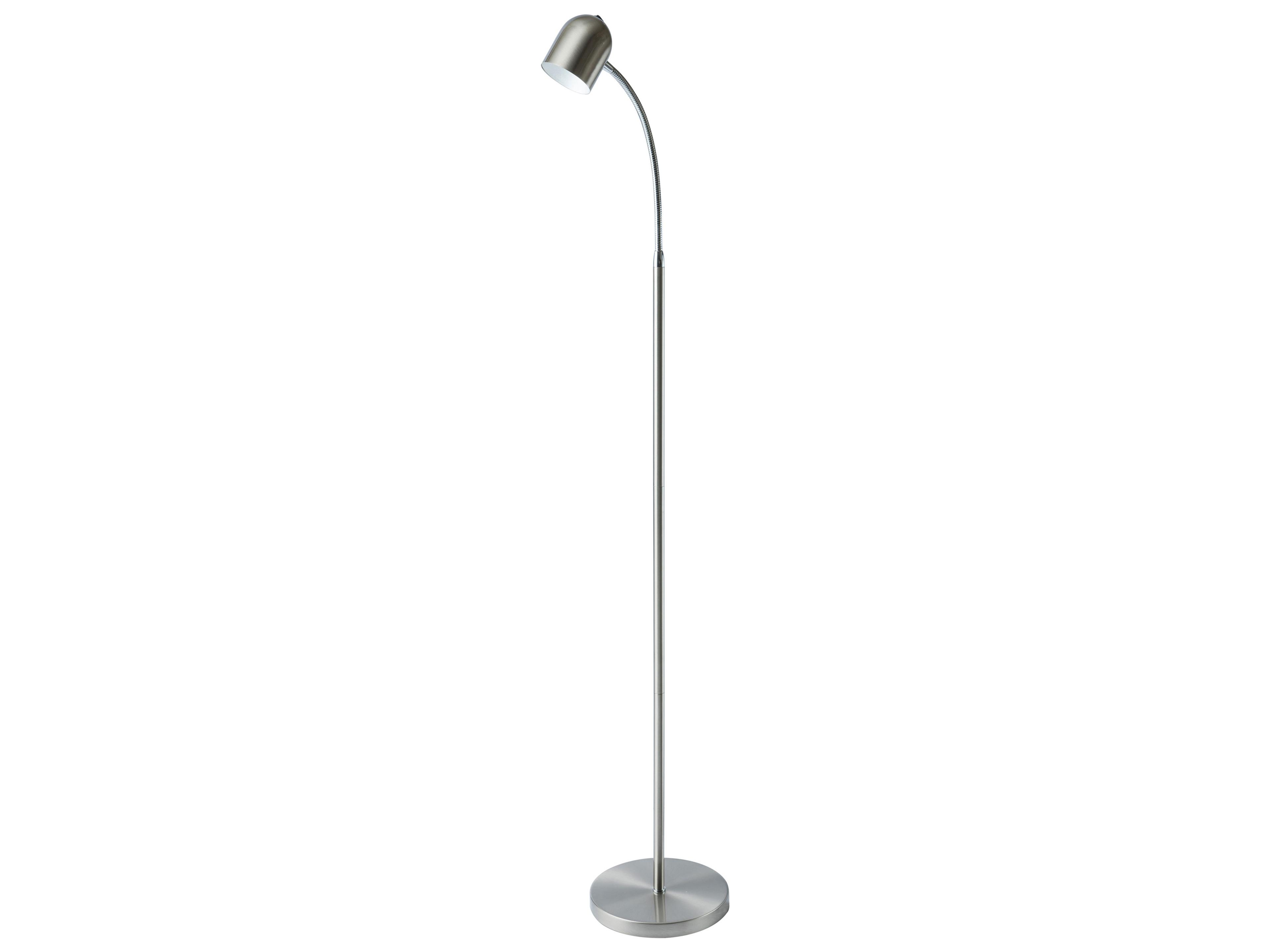 Dainolite Satin Chrome Polished Silver Floor Lamp