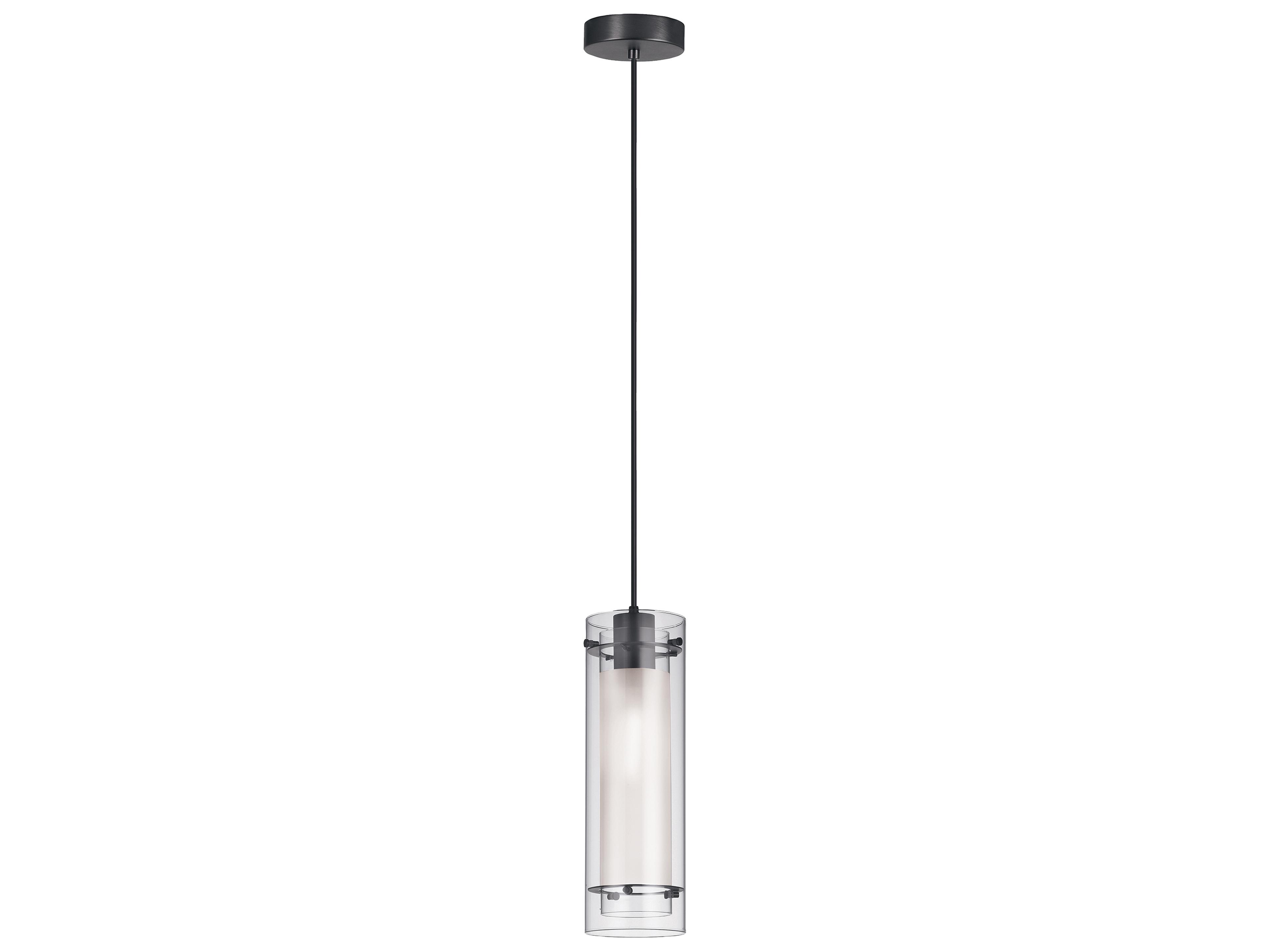 Dainolite Pasha 1-Light Matte Black Cylinder Mini Pendant