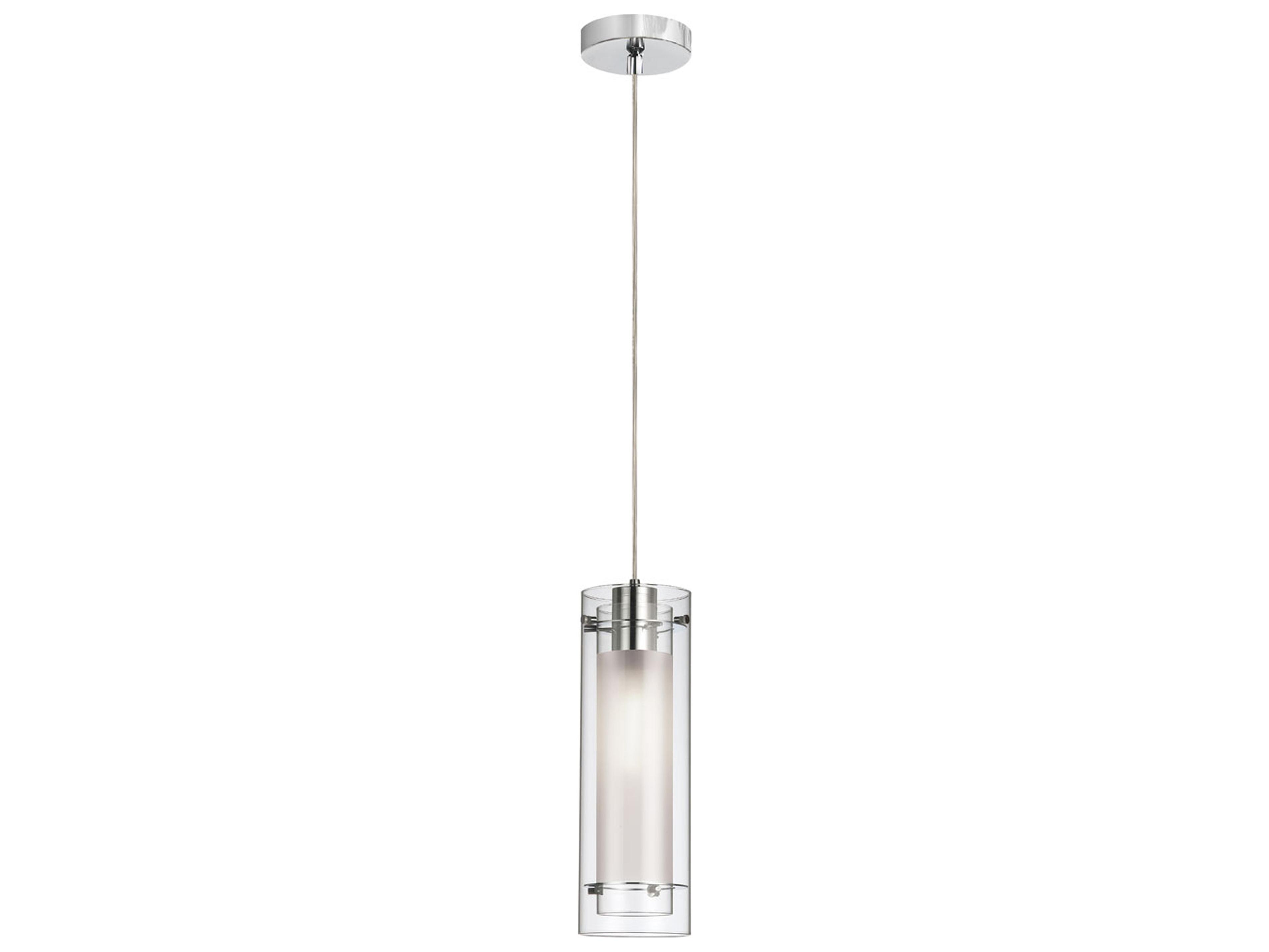 Dainolite Pasha 1-Light Polished Chrome Cylinder Mini Pendant