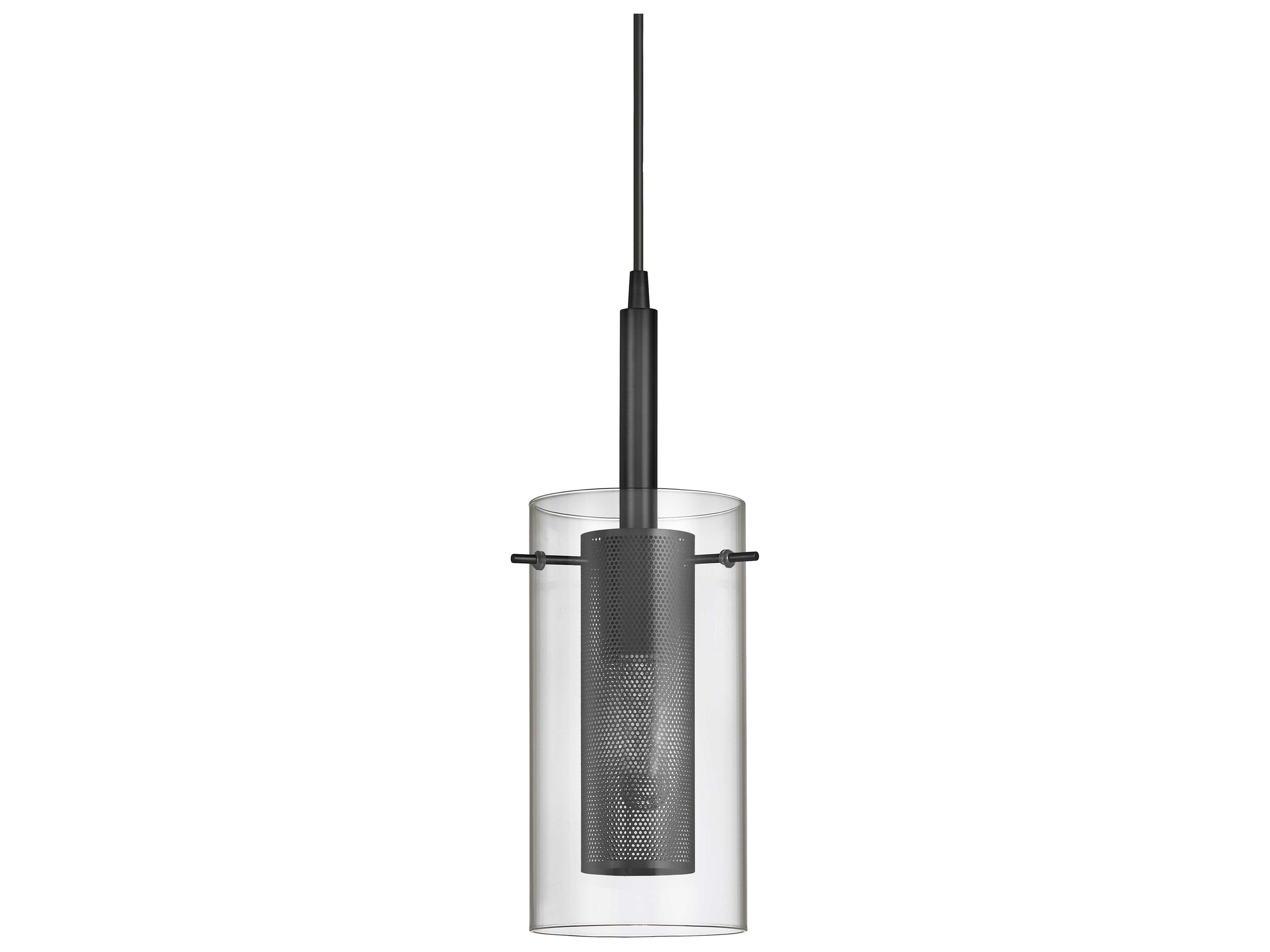 Dainolite Percy 1-Light Matte Black Cylinder Mini Pendant