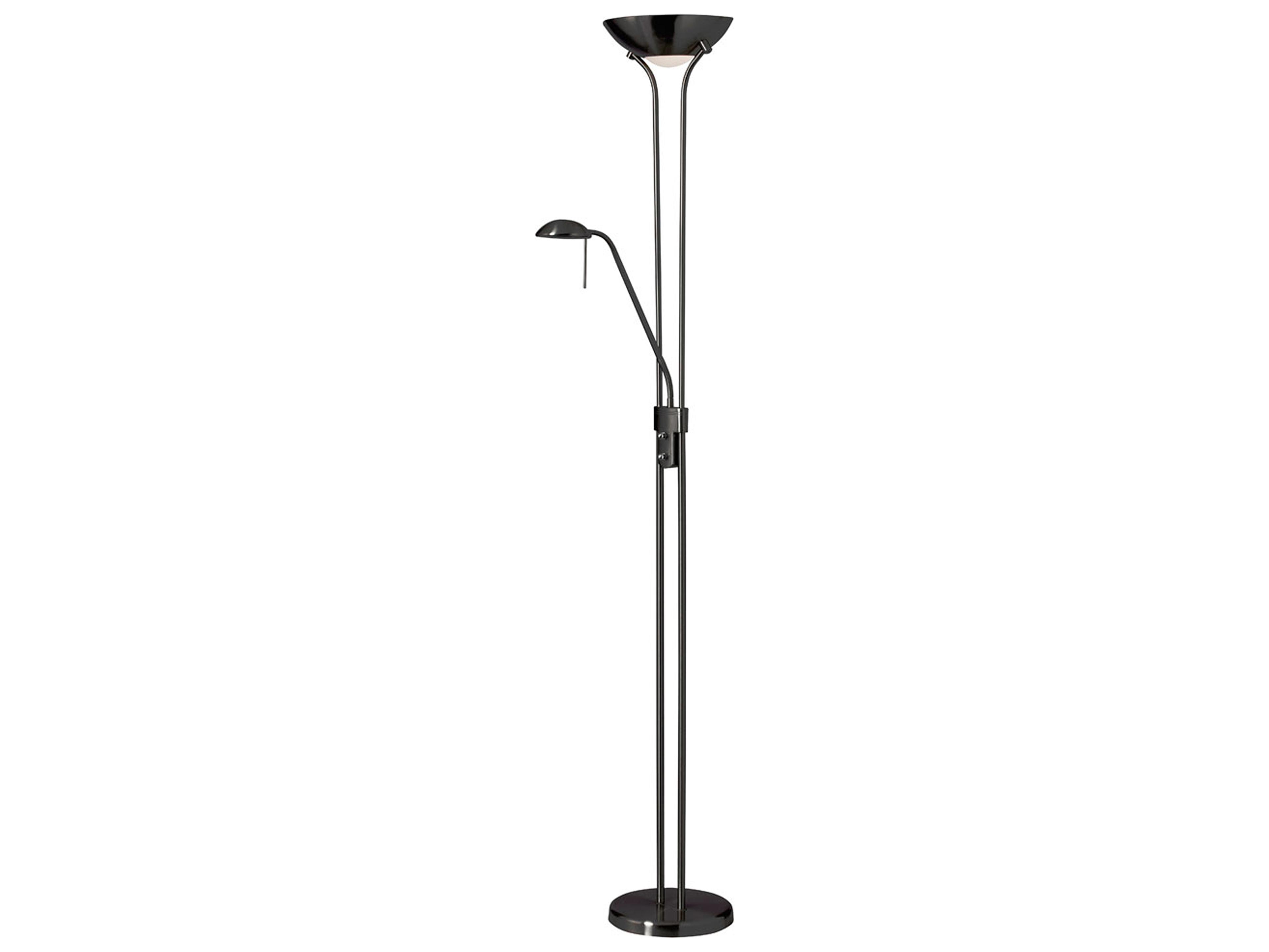 Dainolite Mother And Son Matte Black White Glass Floor Lamp