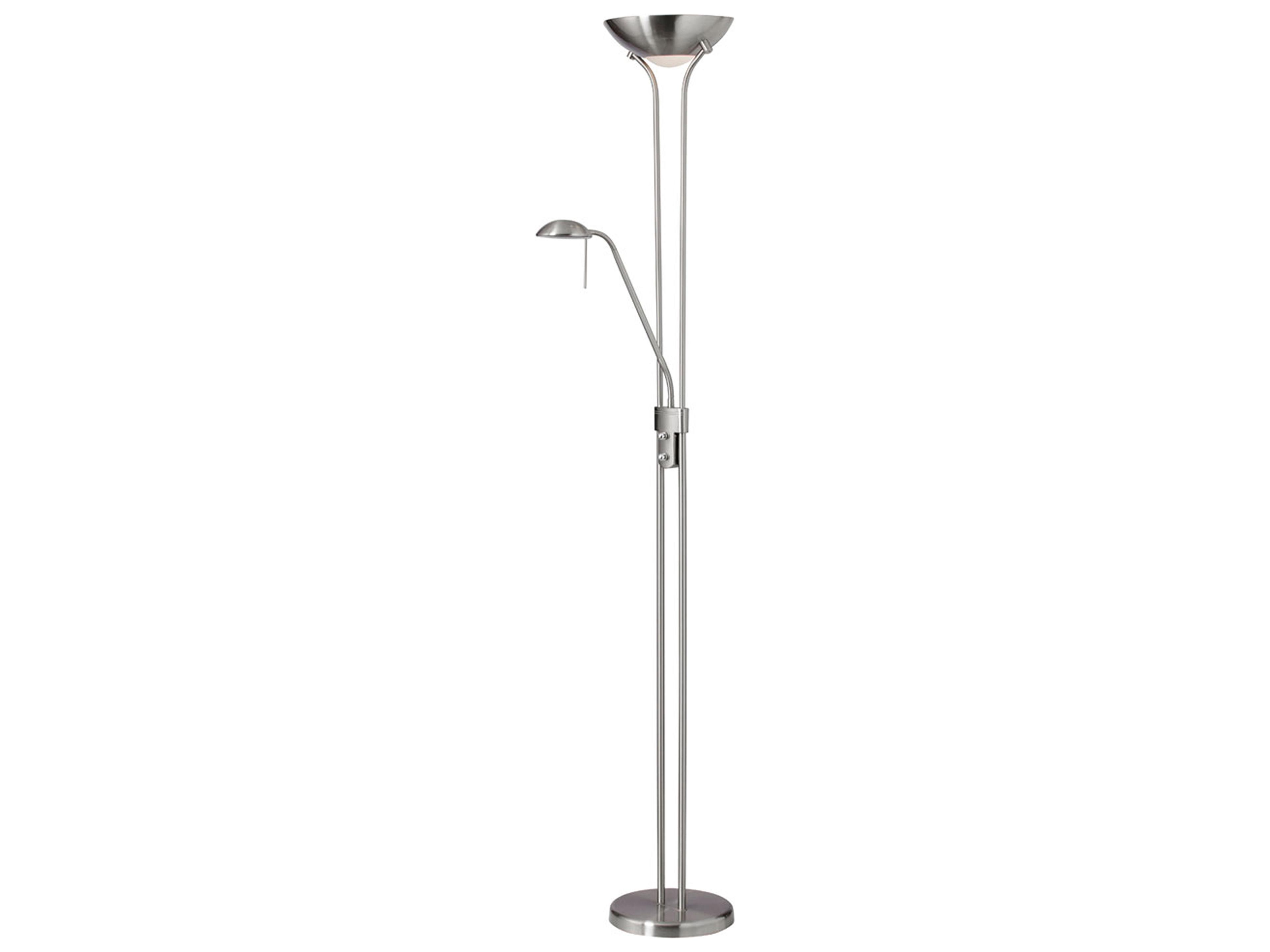 Dainolite Mother And Son Satin Chrome White Glass Floor Lamp