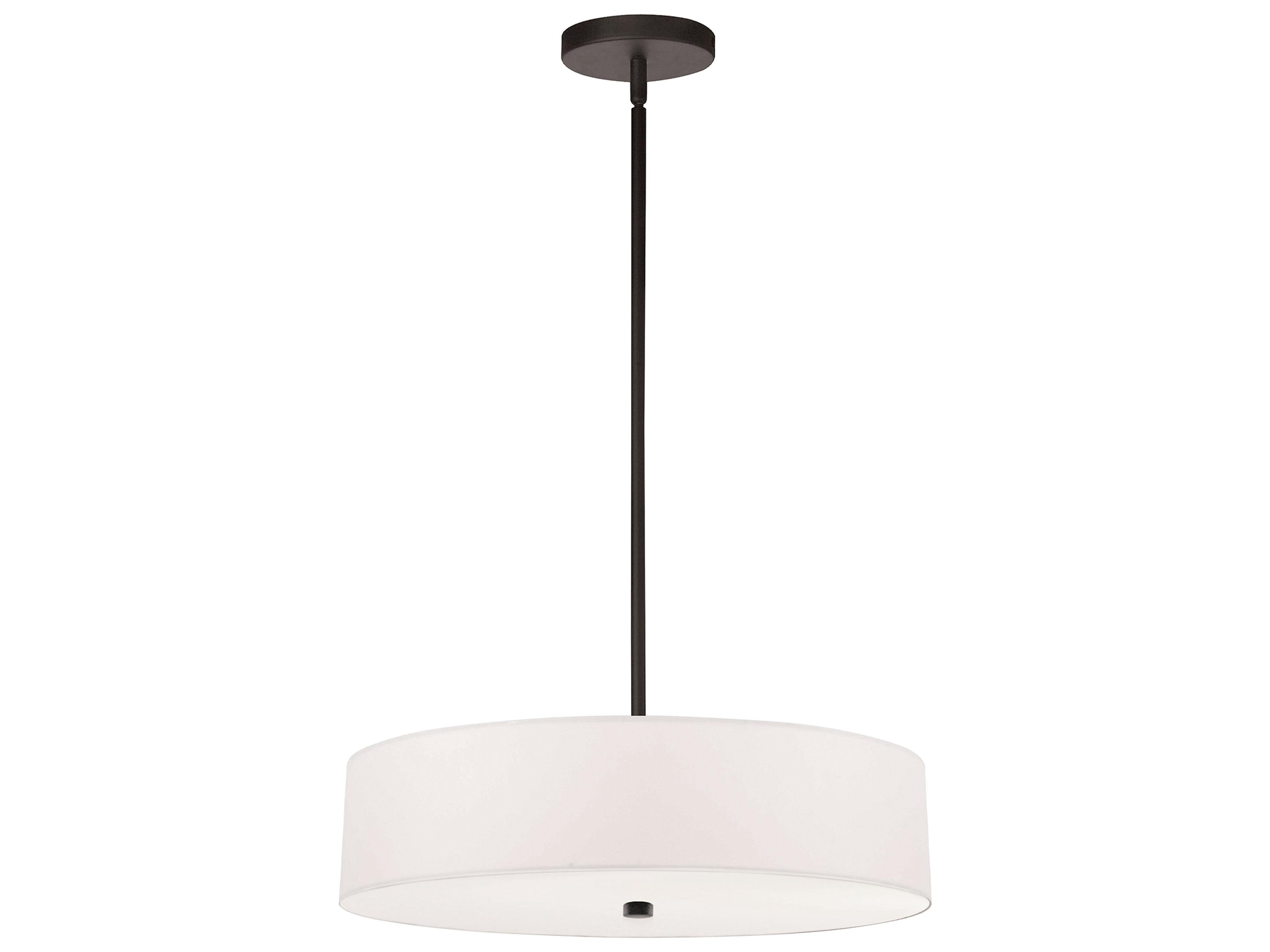 Dainolite Everly 4-Light Matte Black White Drum Pendant