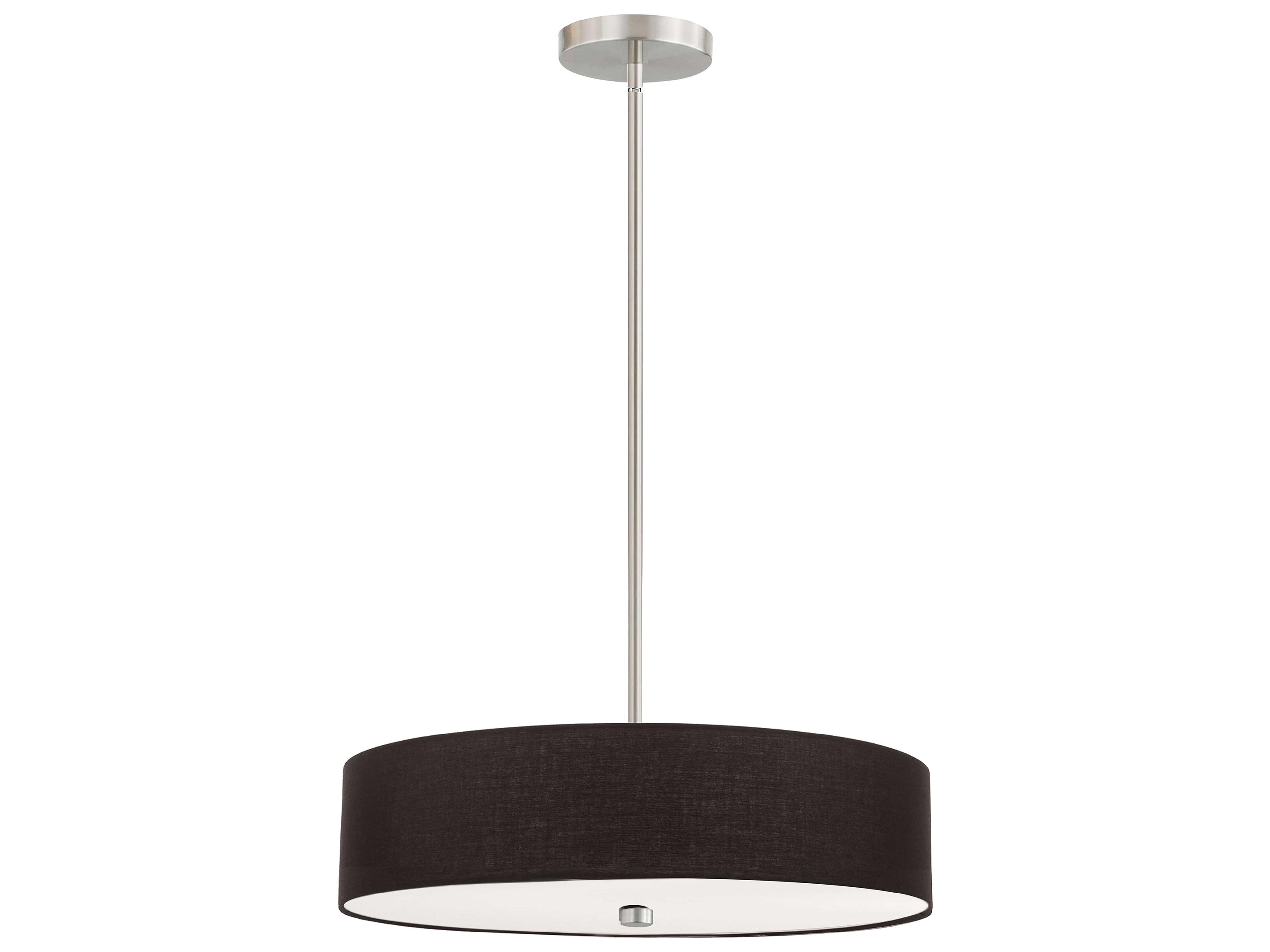 Dainolite Everly 4-Light Black Satin Chrome Drum Pendant