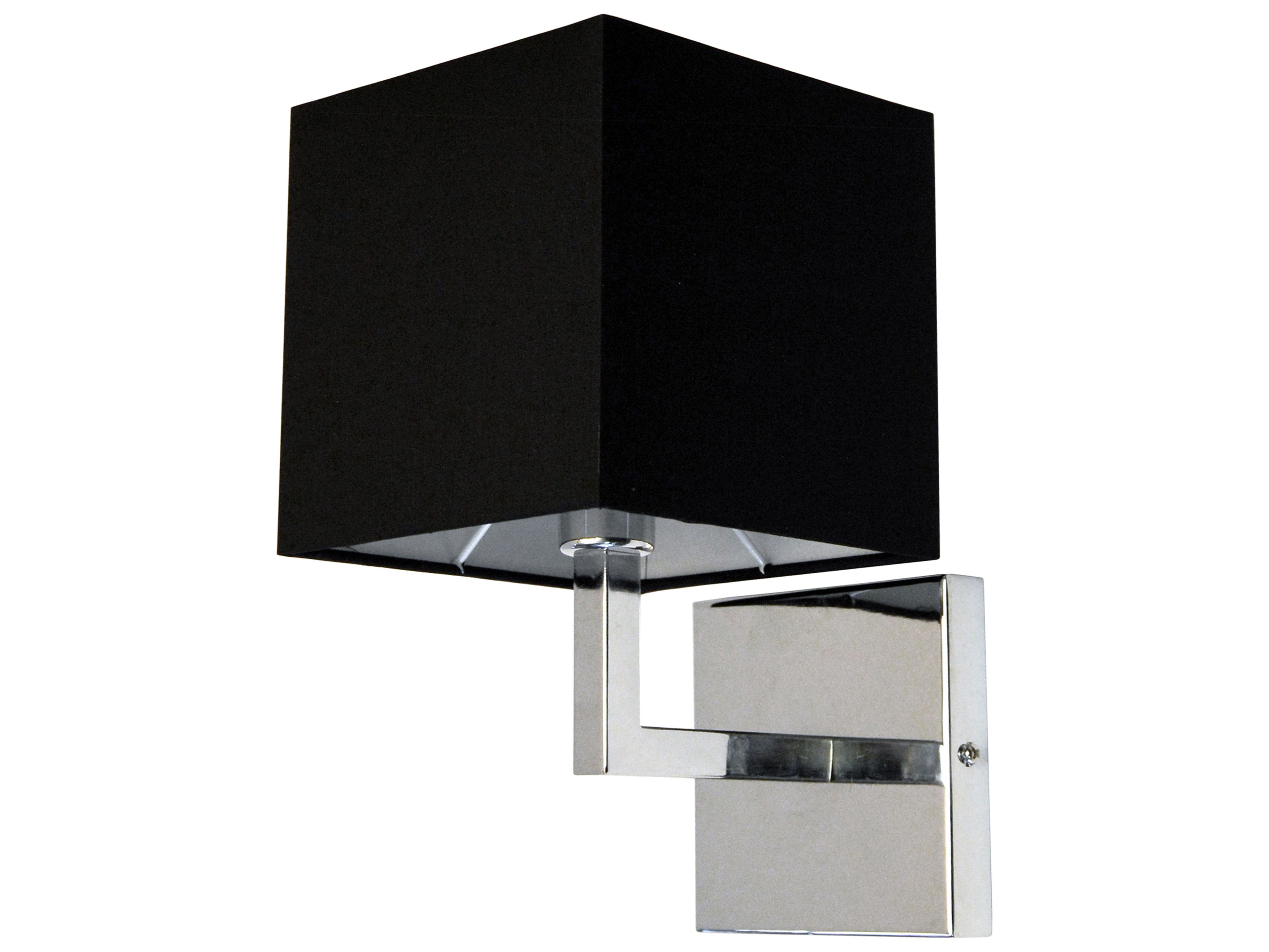 Dainolite Lucas 1-Light Polished Chrome Black Wall Sconce