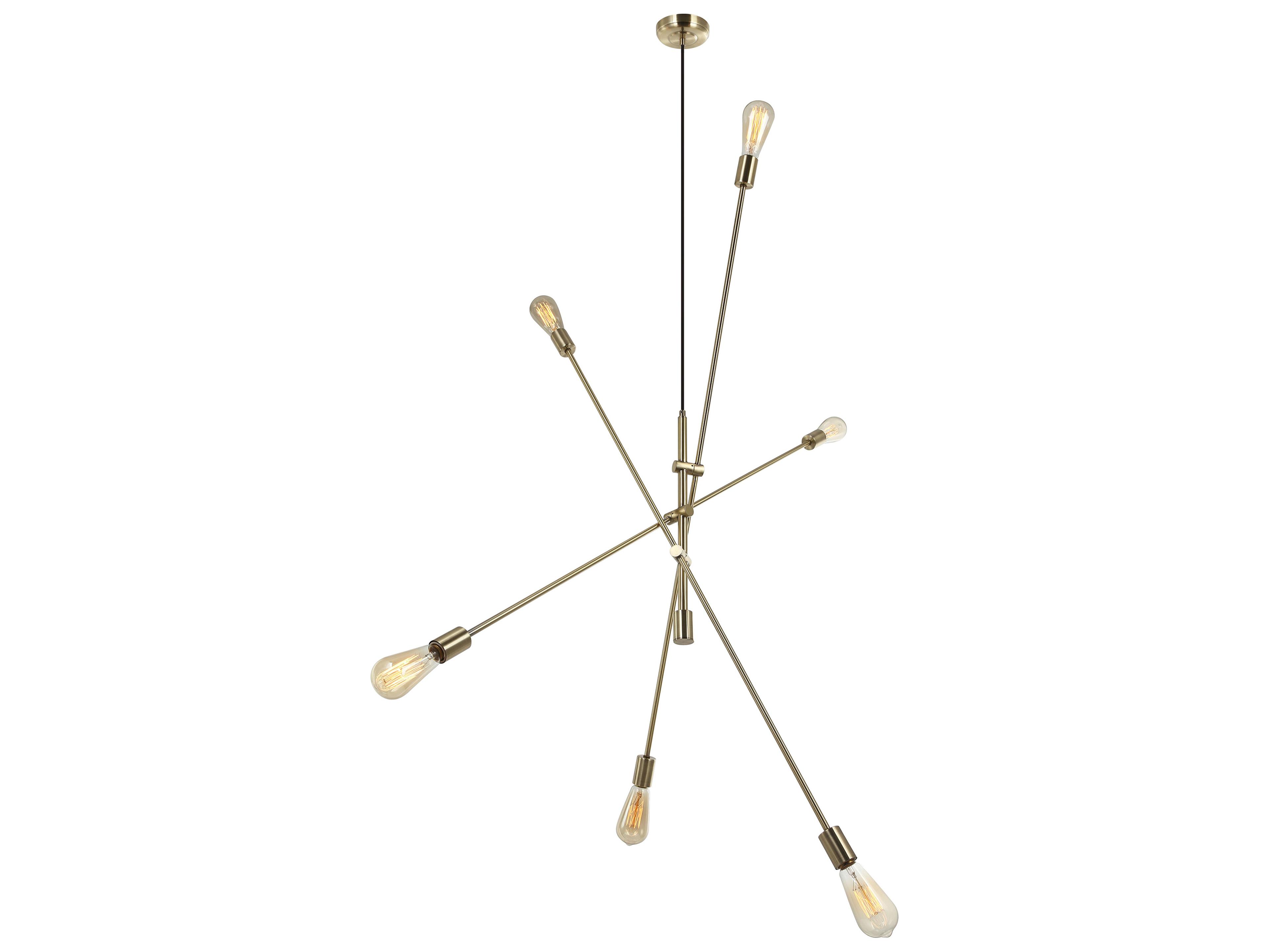 Dainolite Alexa 6-Light Aged Brass Sputnik Pendant