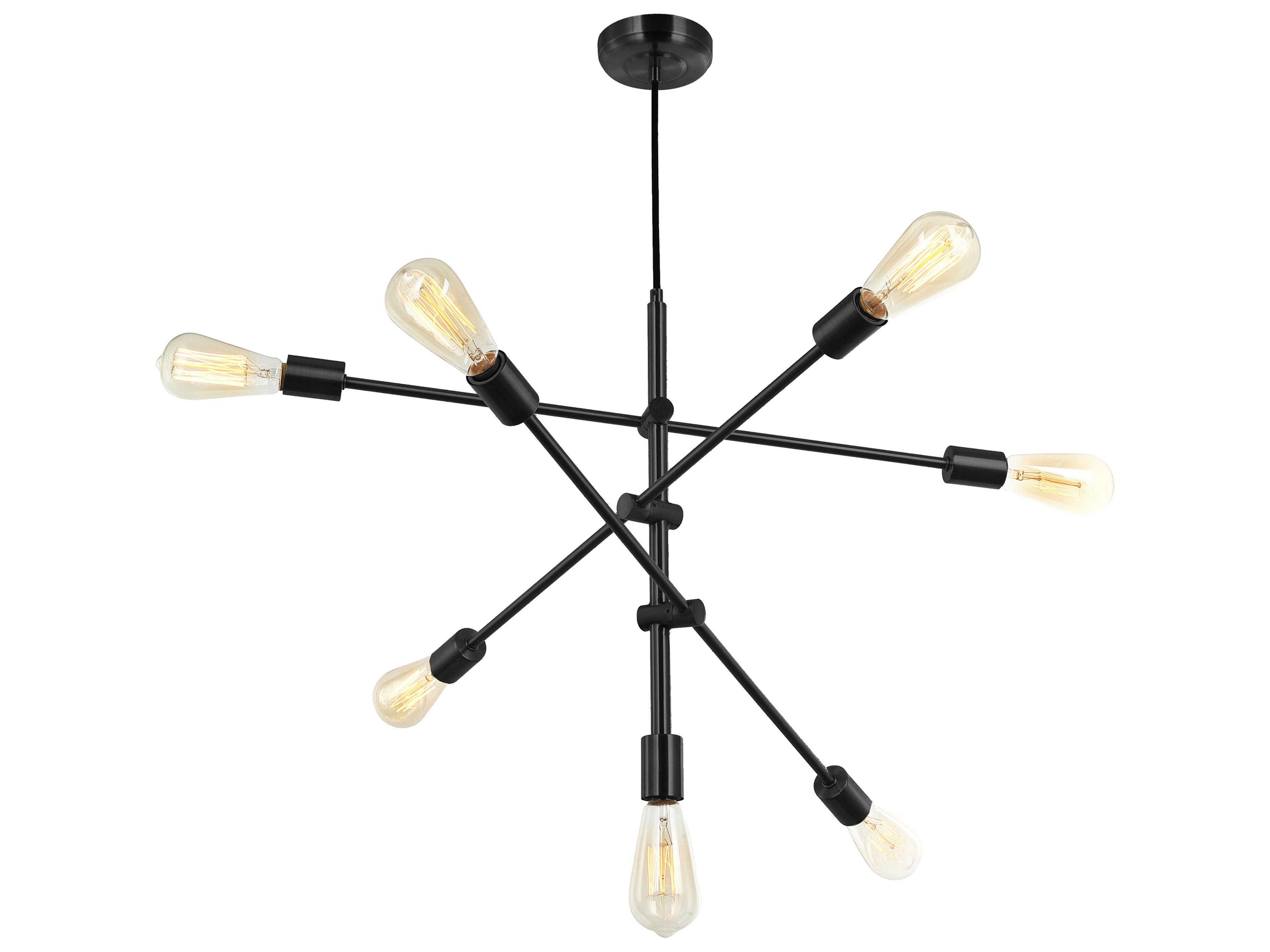 Dainolite Alexa 7-Light Matte Black Sputnik Pendant