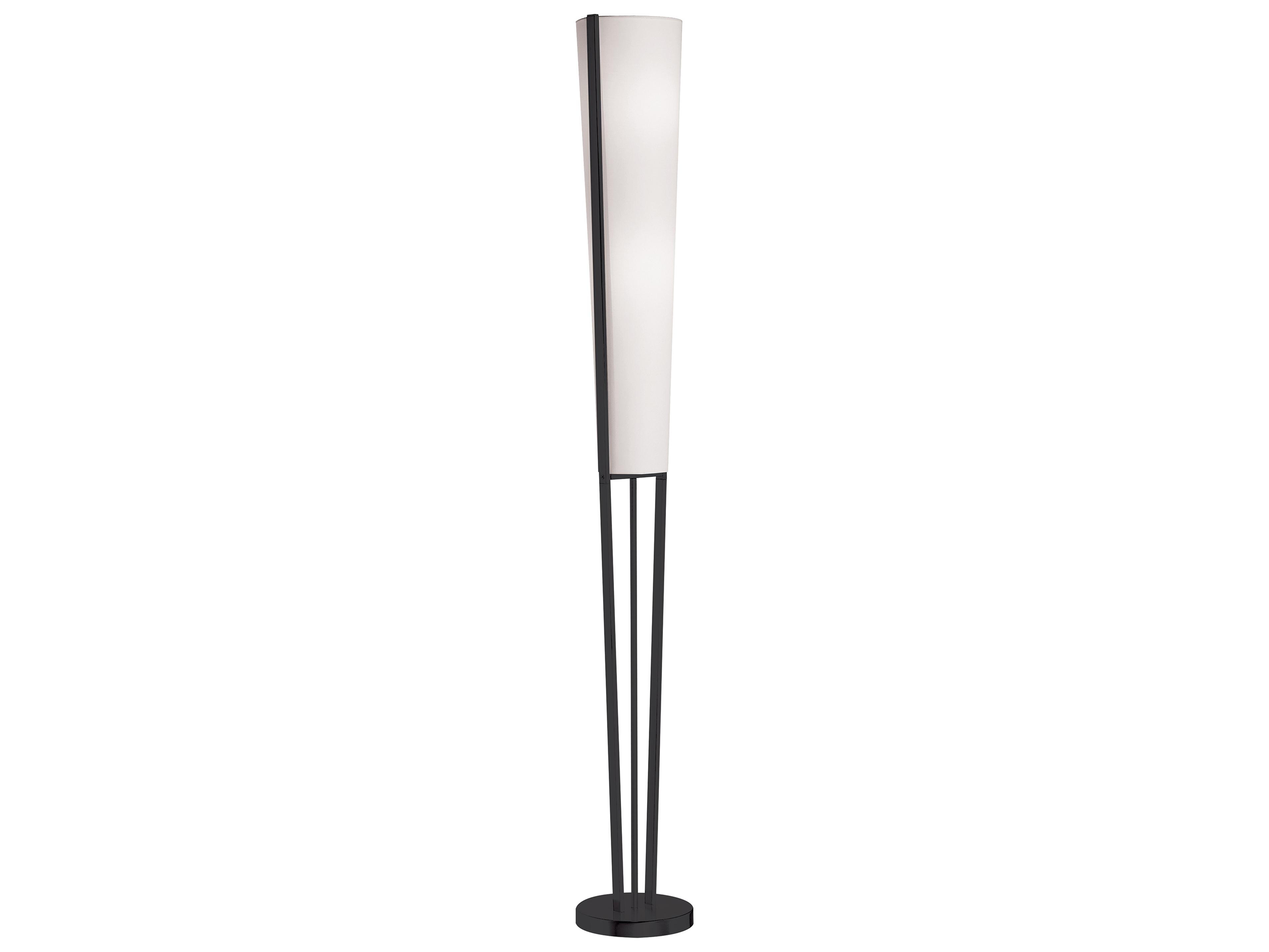 Dainolite Emotions Matte Black White Fabric Floor Lamp