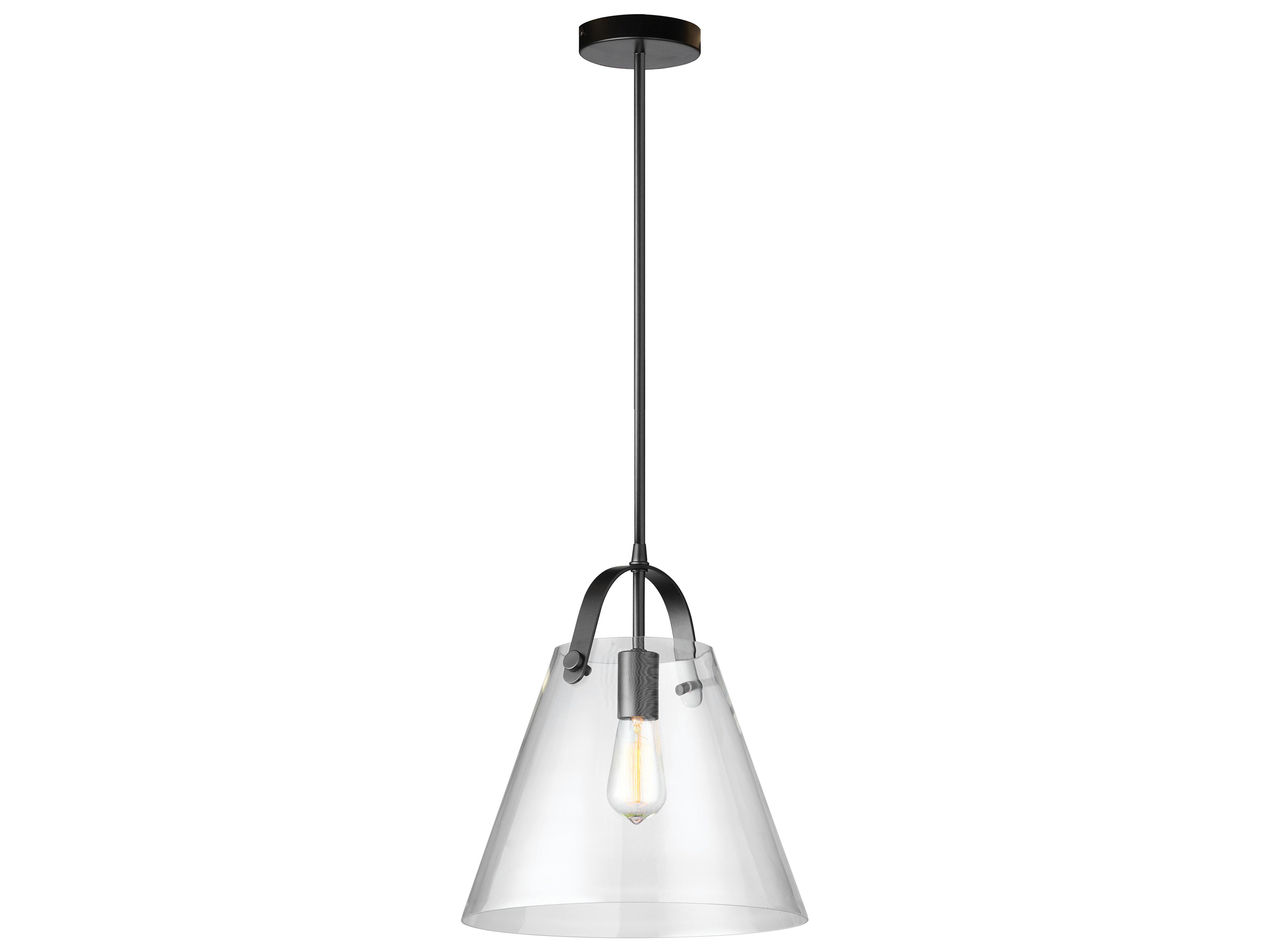 Dainolite Polly 1-Light Matte Black Drum Pendant