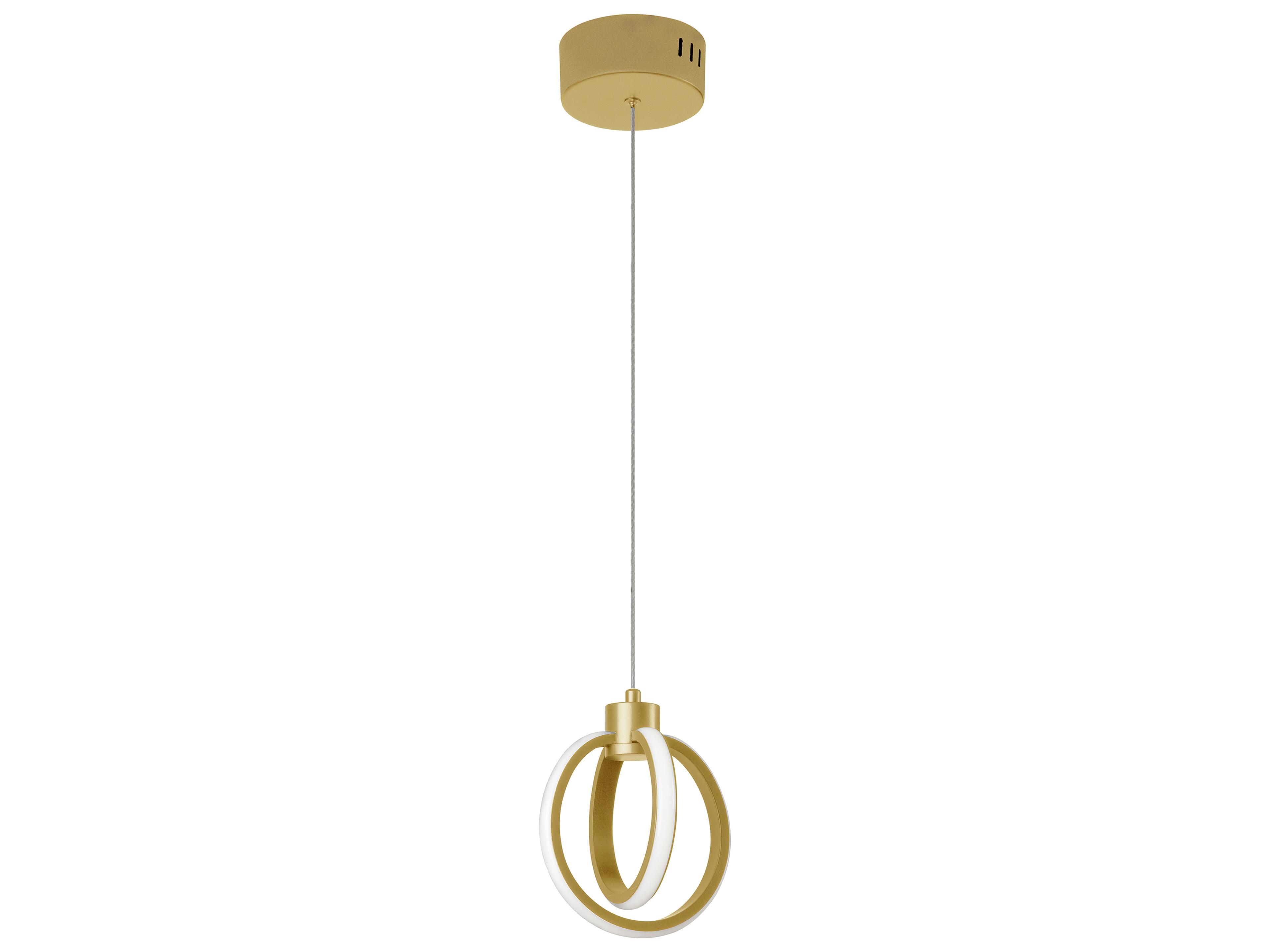 Dainolite Parson 1-Light Aged Brass White Round Mini Pendant