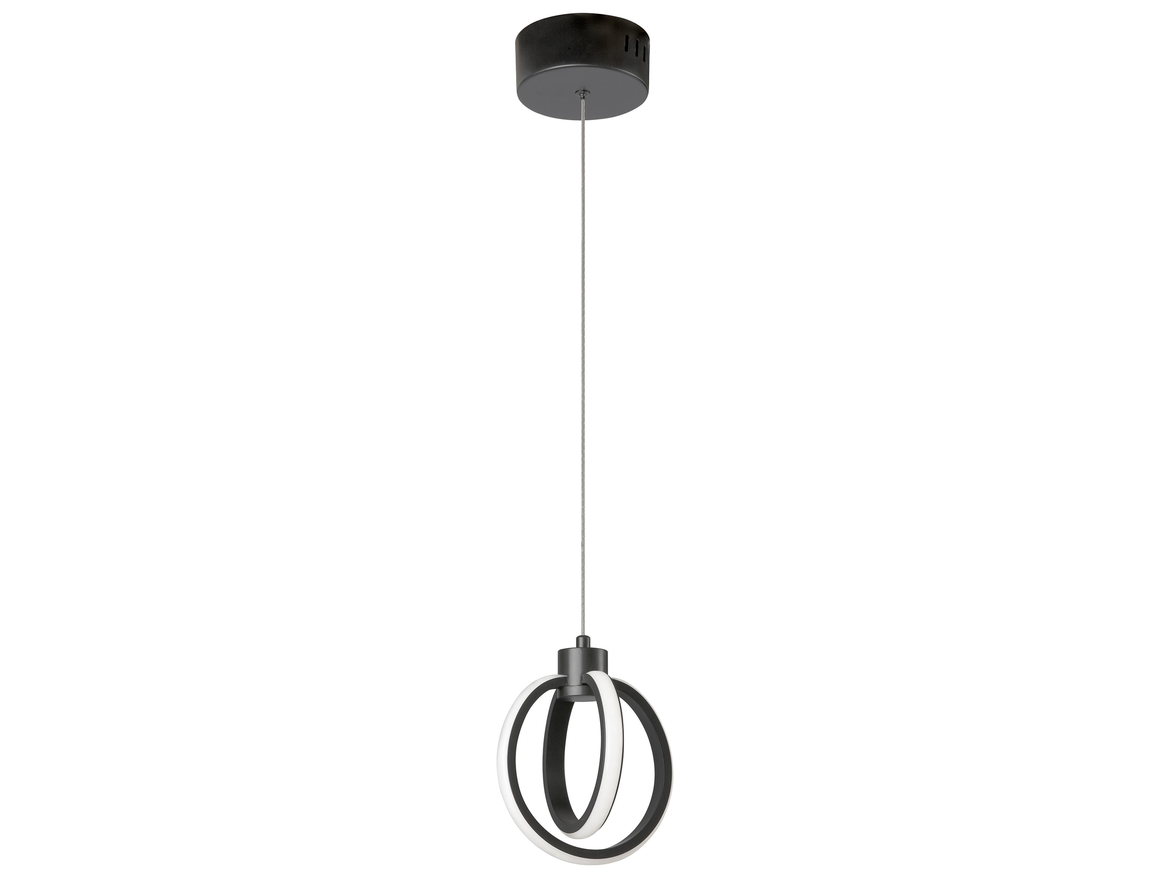 Dainolite Parson 1-Light Matte Black White Round Mini Pendant