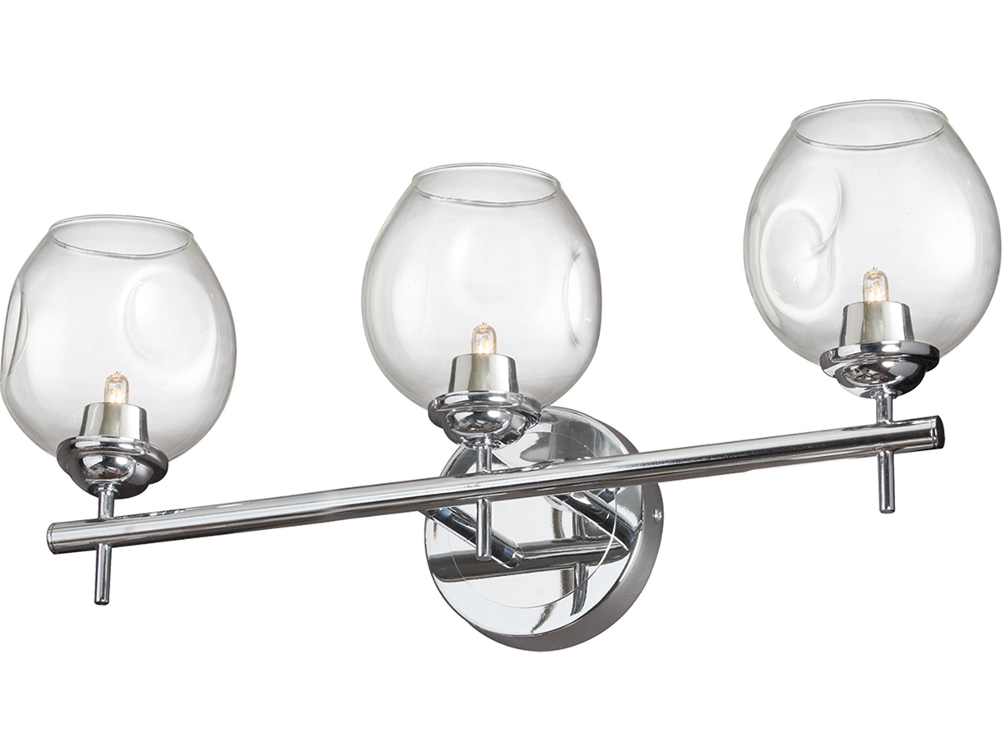 Dainolite Abii 3-Light Polished Chrome Vanity Light