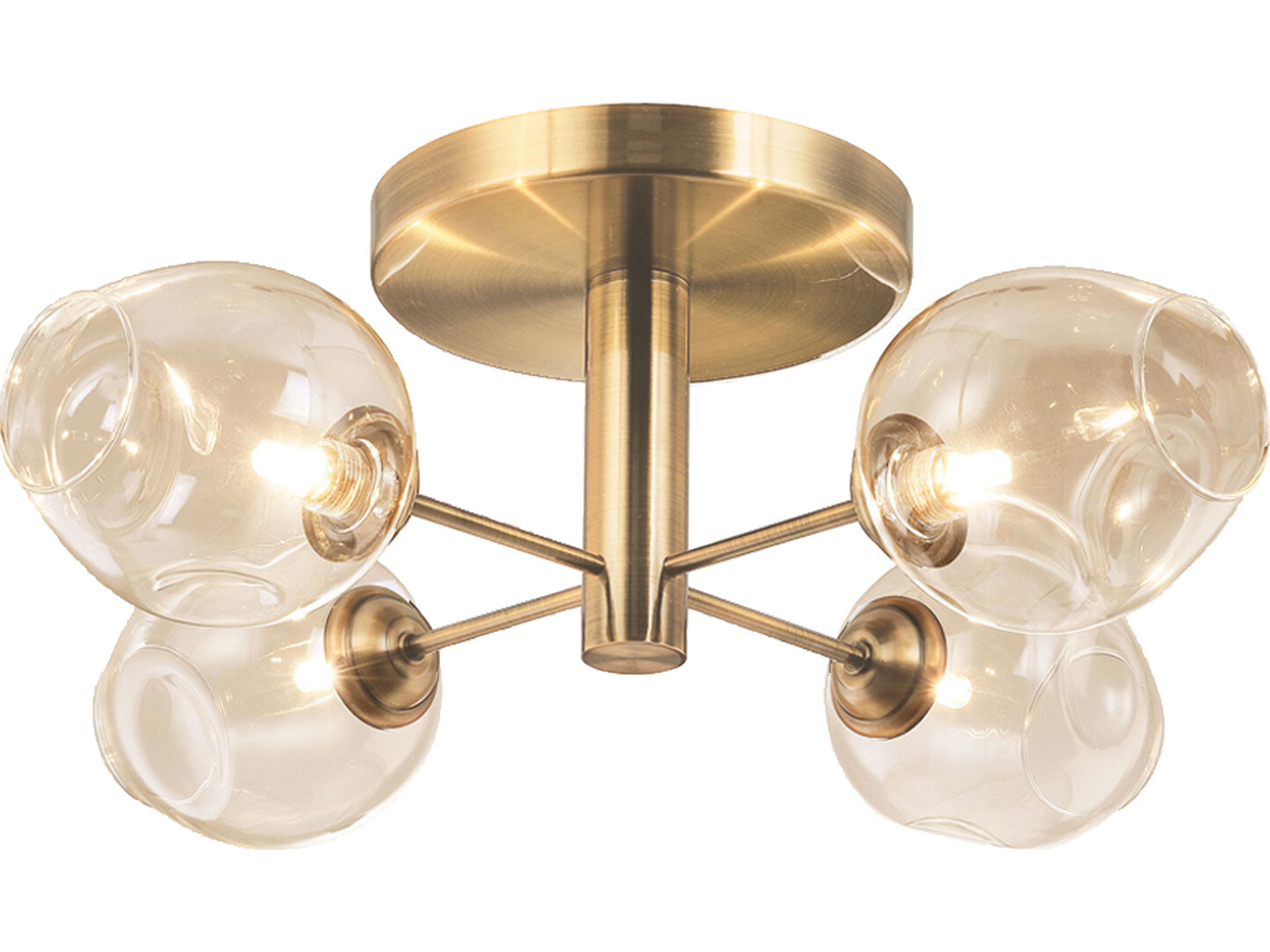 Dainolite Abii 4-Light Vintage Bronze Champagne Gold Semi Flush Mount