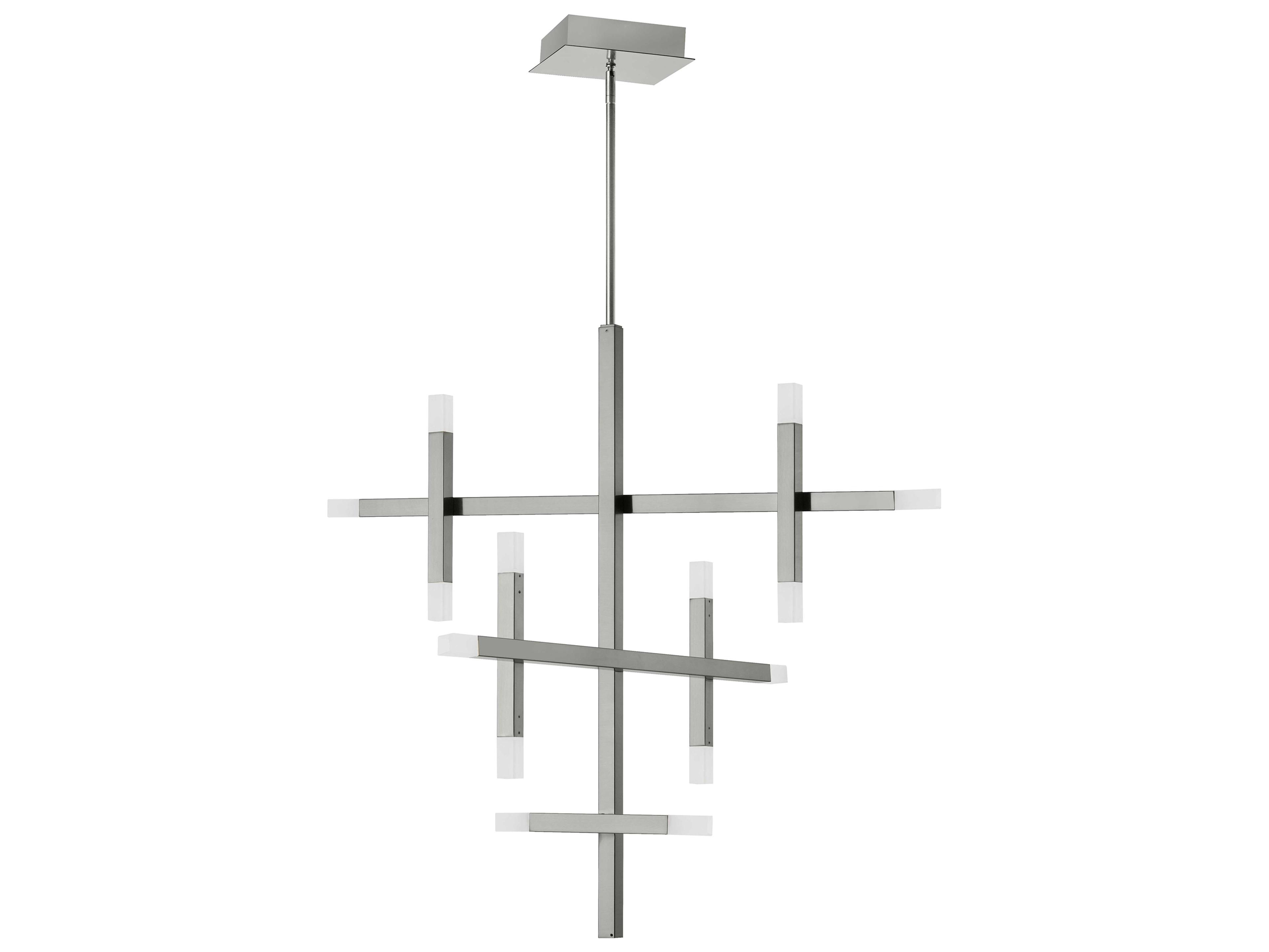 Dainolite Acasia 14-Light Polished Chrome Geometric Linear Tiered Chandelier