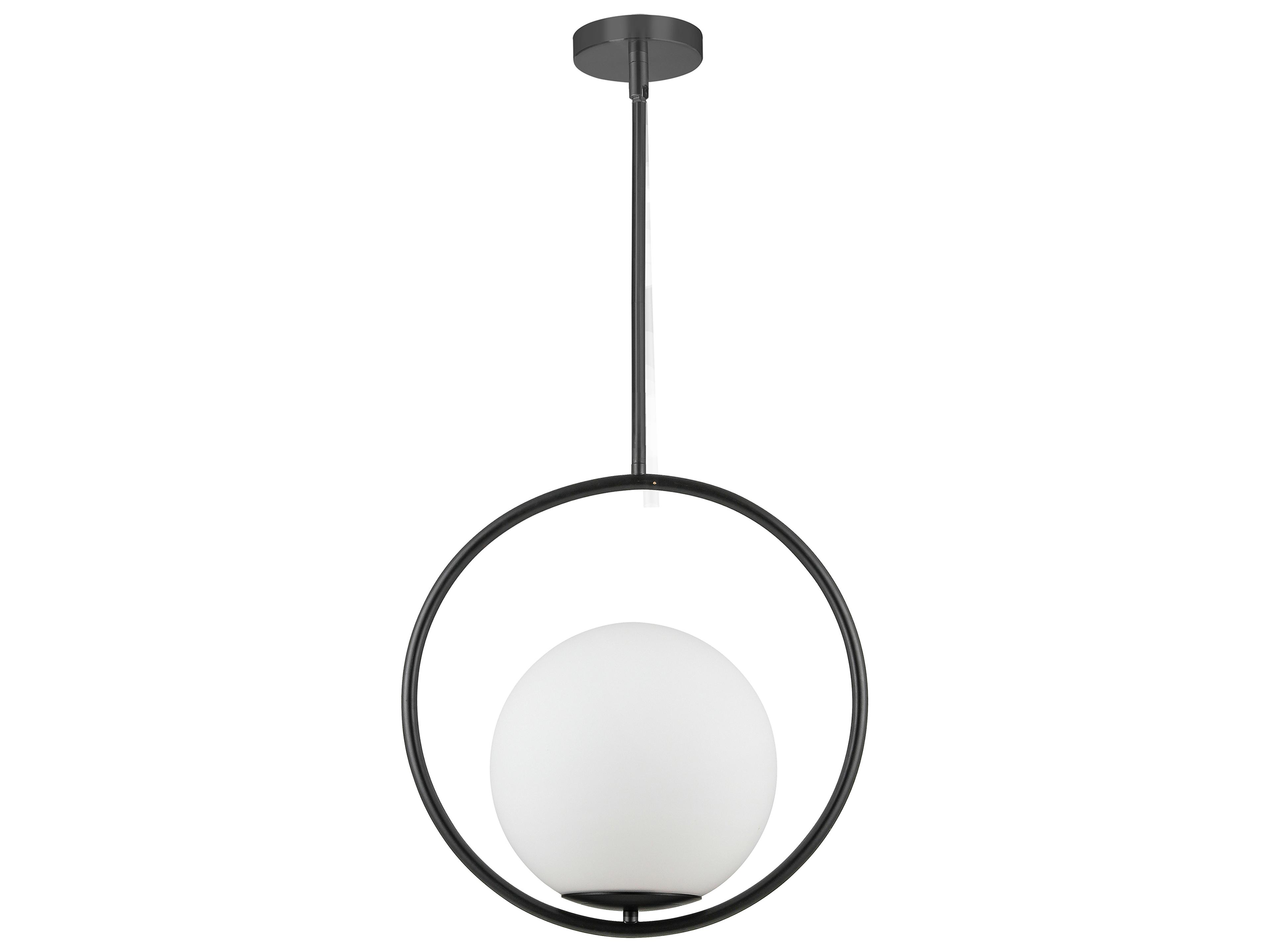 Dainolite Adrienna 1-Light Matte Black Globe Pendant