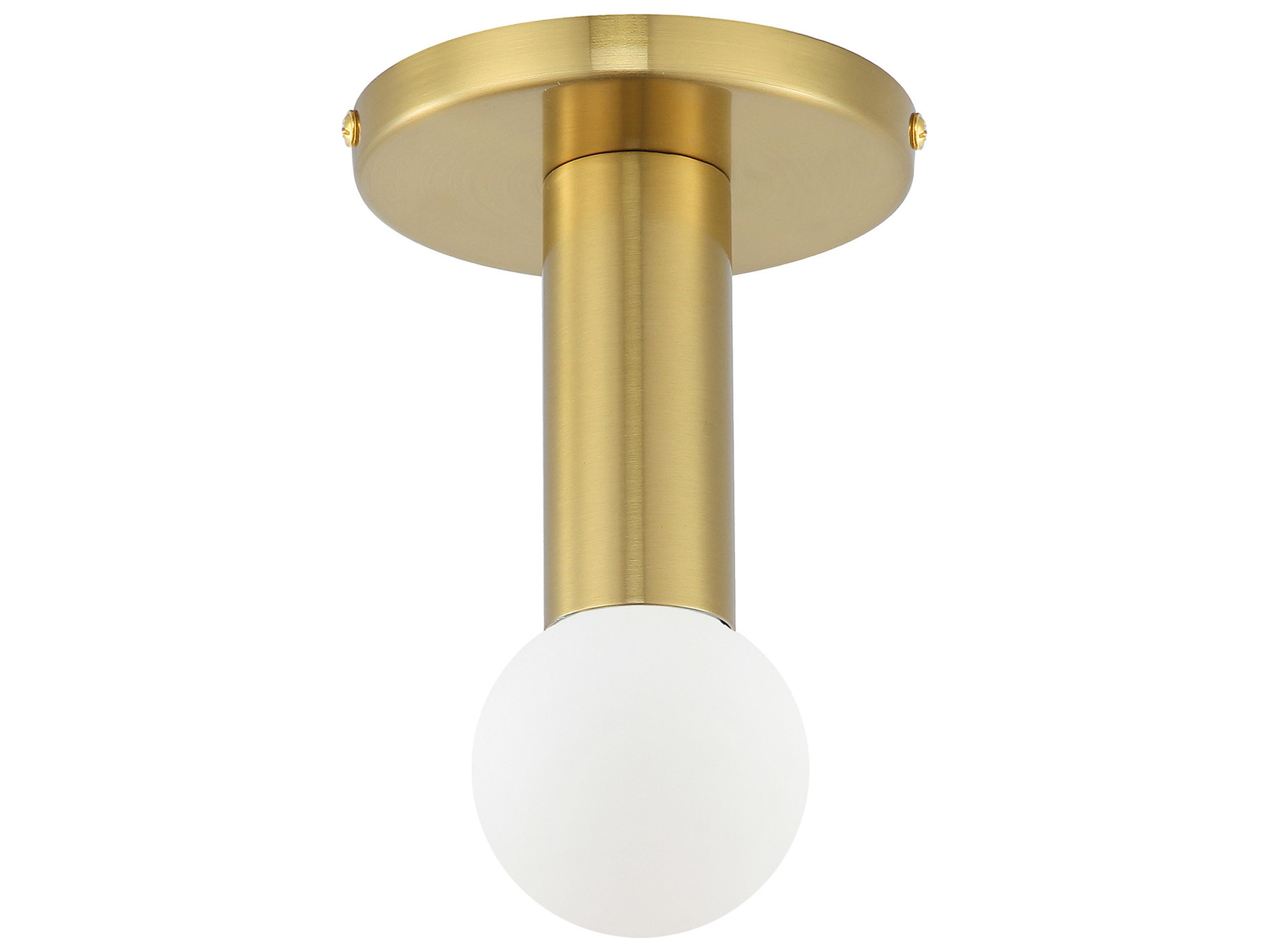 Dainolite Adams 1-Light Aged Brass Flush Mount