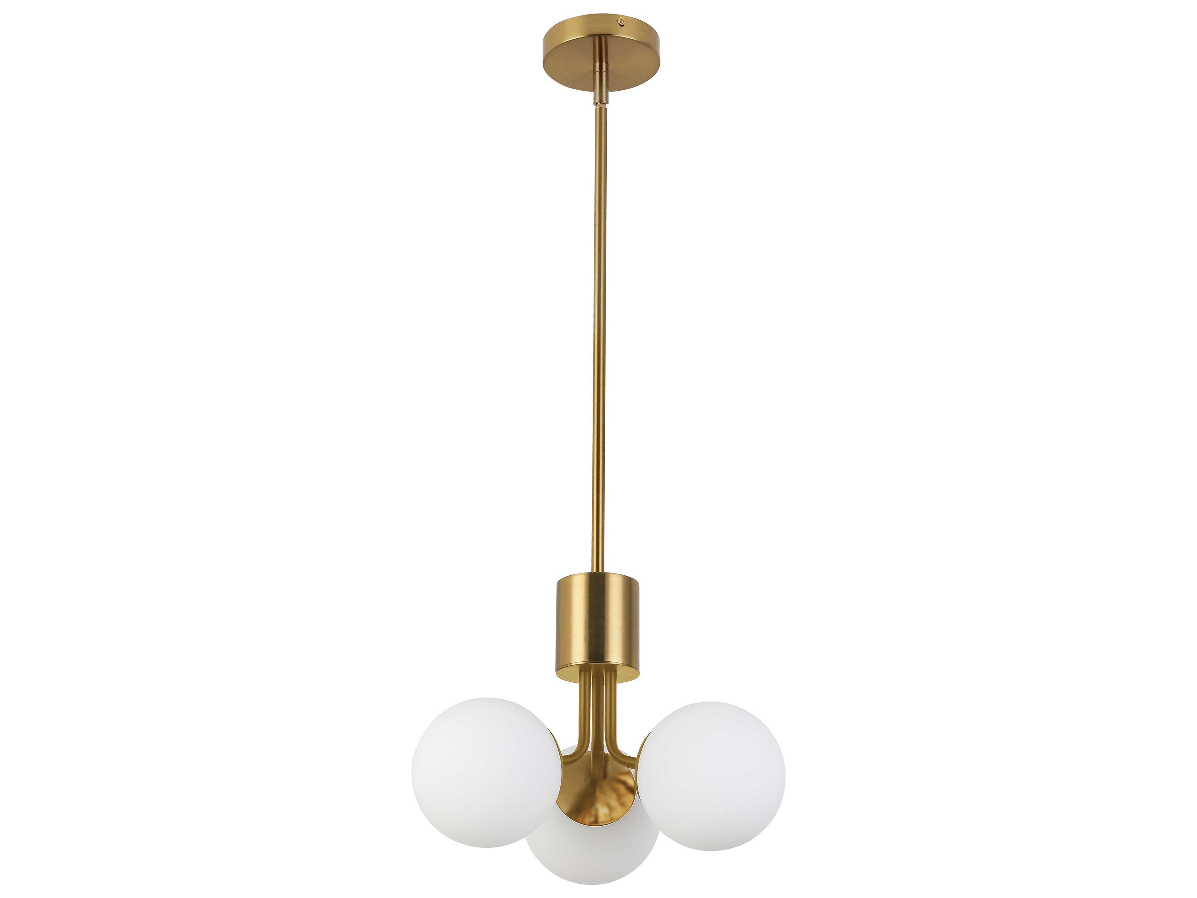 Dainolite Amanda 3-Light Aged Brass Globe Pendant