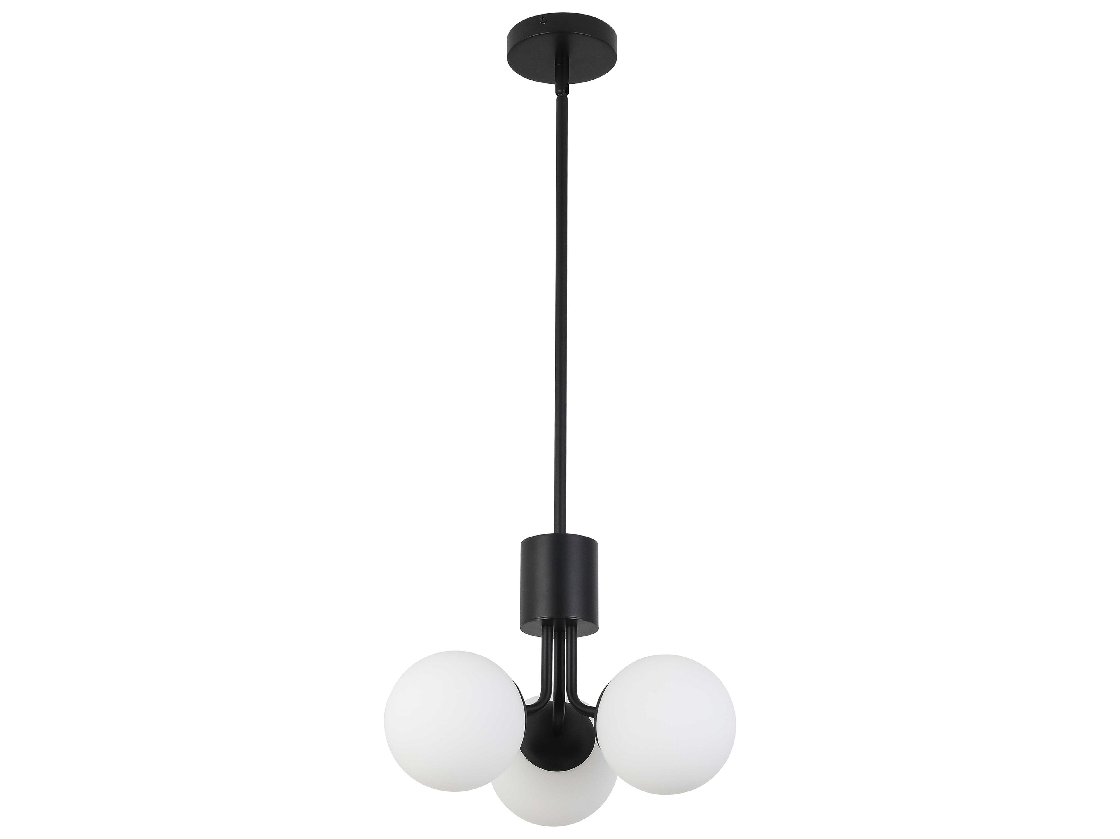 Dainolite Amanda 3-Light Matte Black Globe Pendant