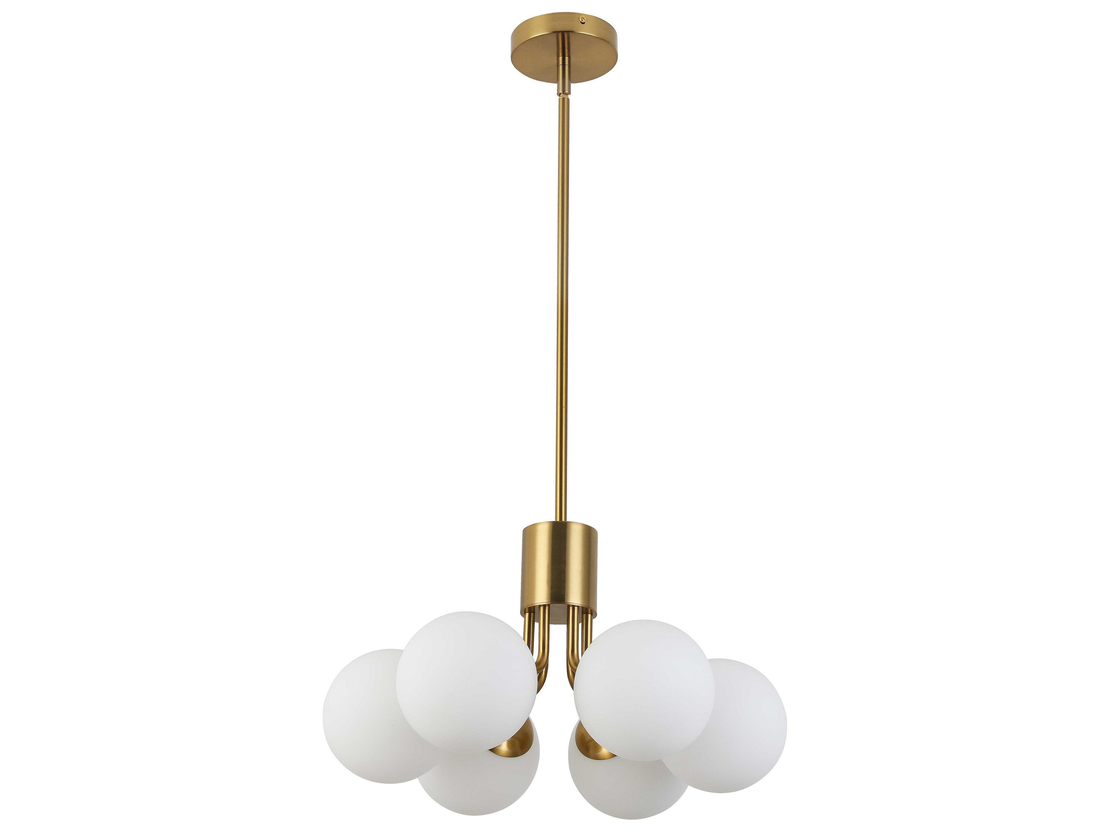 Dainolite Amanda 6-Light Aged Brass Globe Pendant