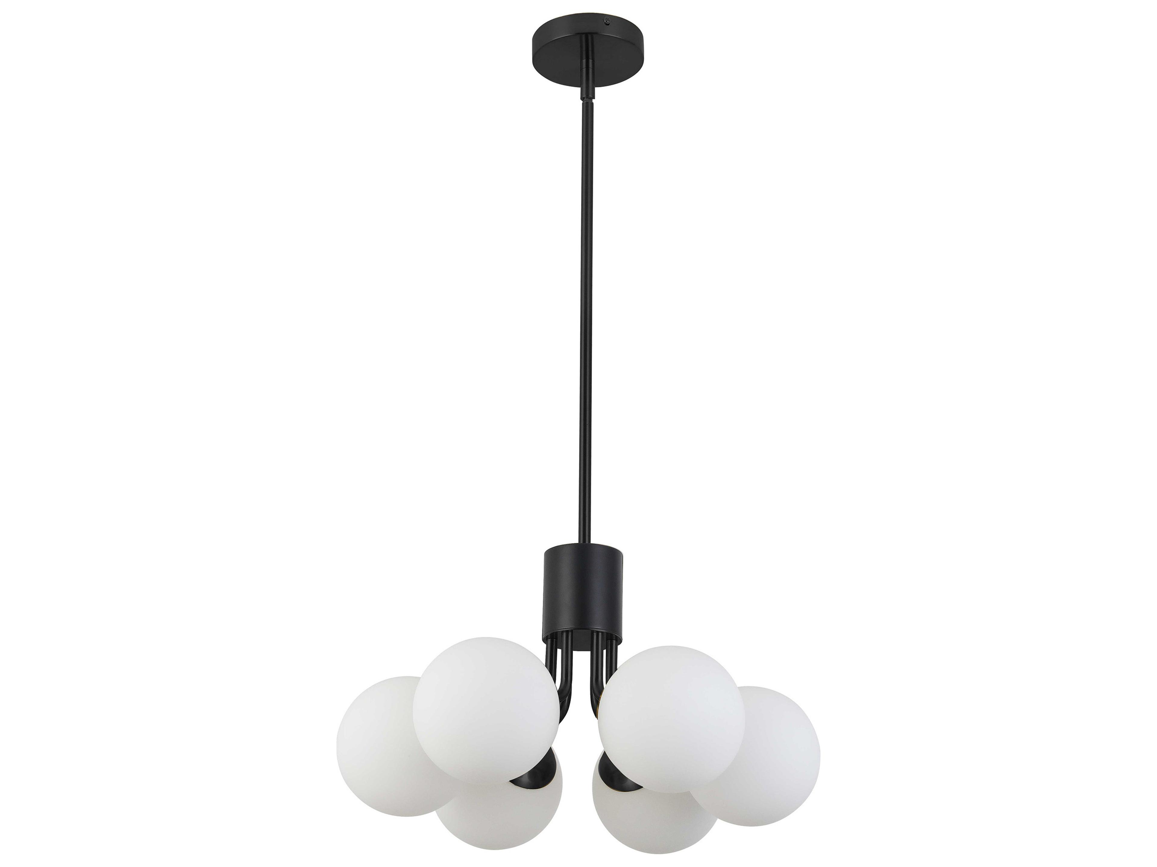 Dainolite Amanda 6-Light Matte Black Globe Pendant
