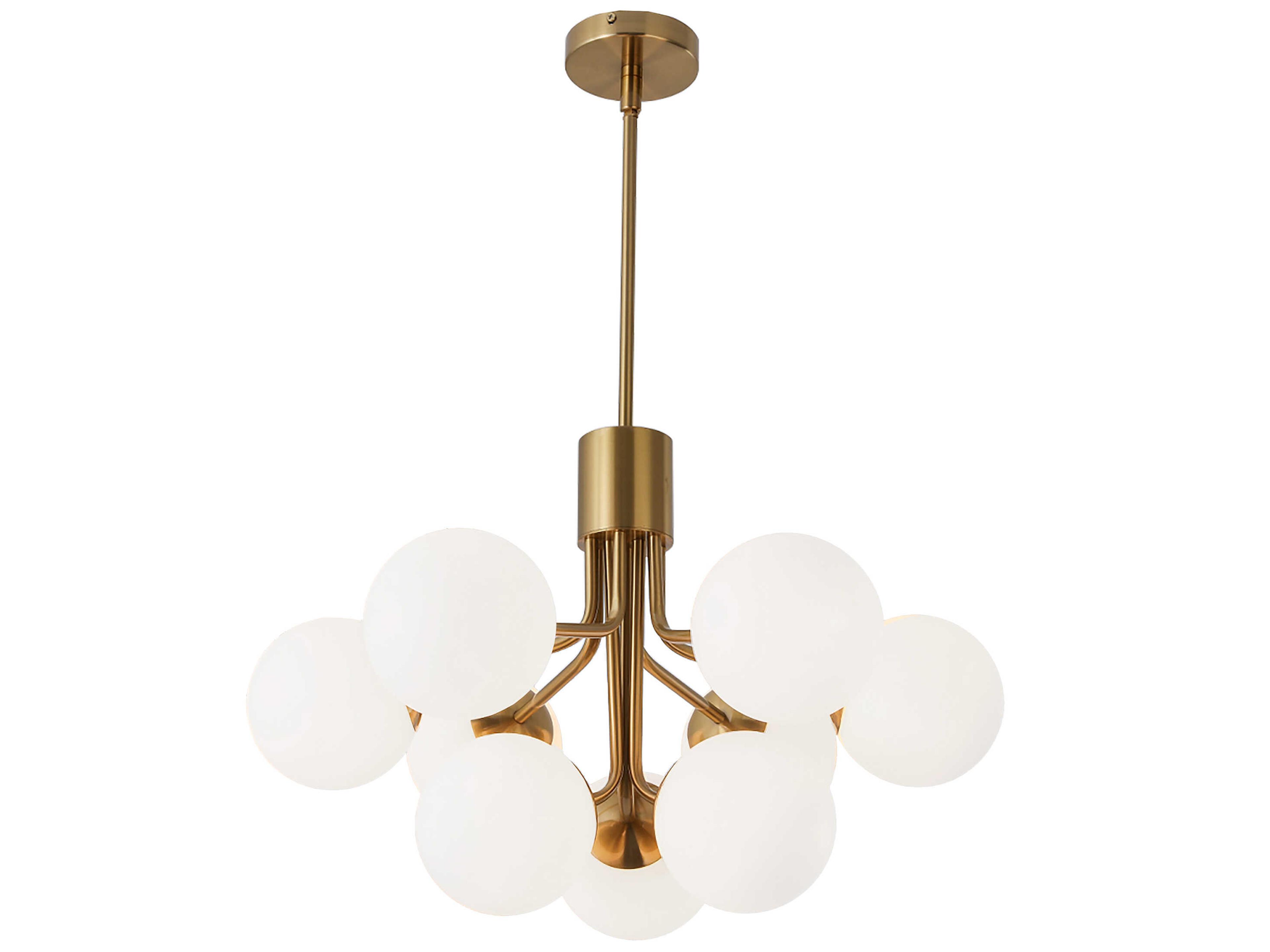 Dainolite Amanda 9-Light Aged Brass Globe Pendant
