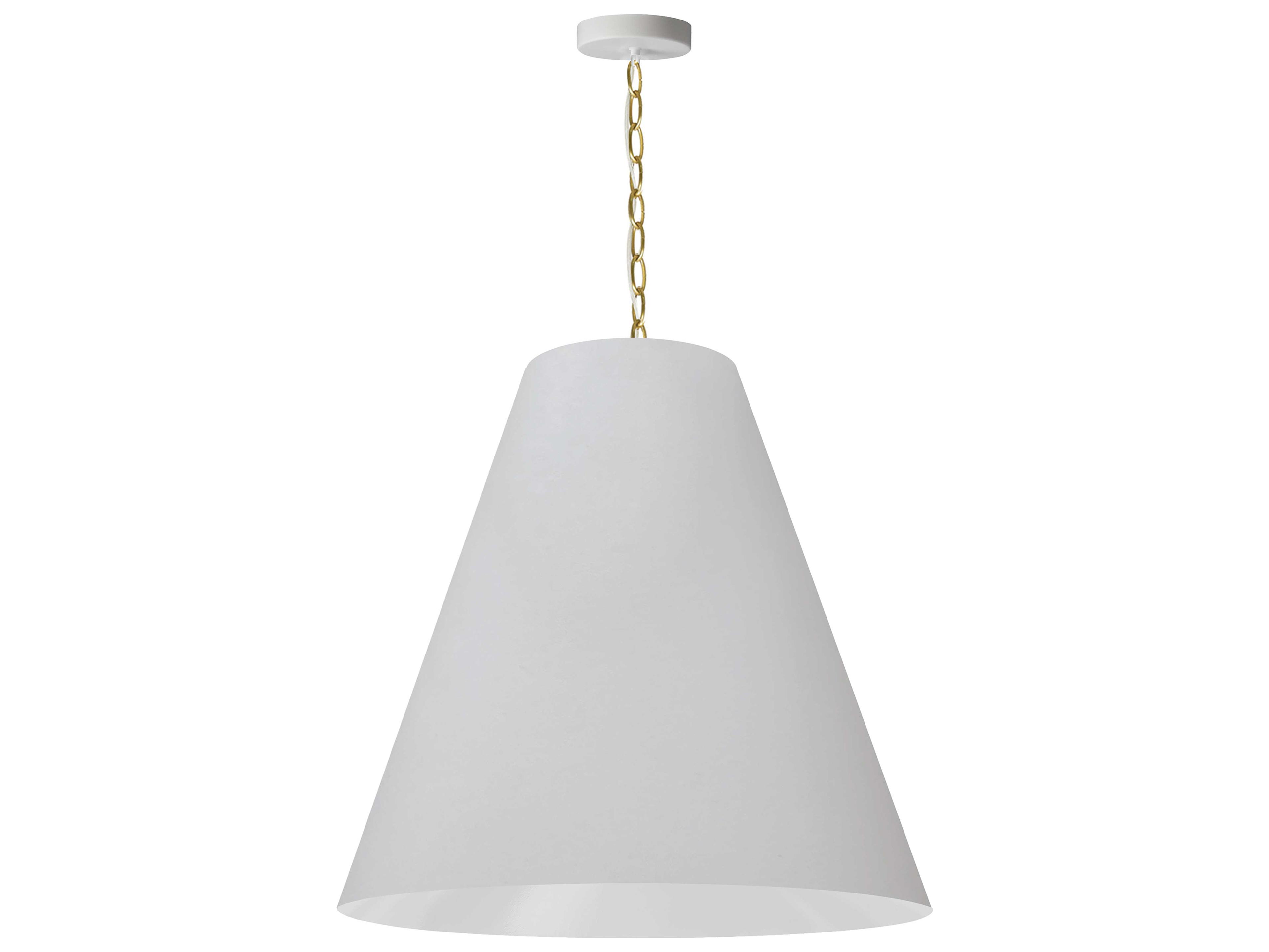 Dainolite Anaya 1-Light Aged Brass White Drum Pendant