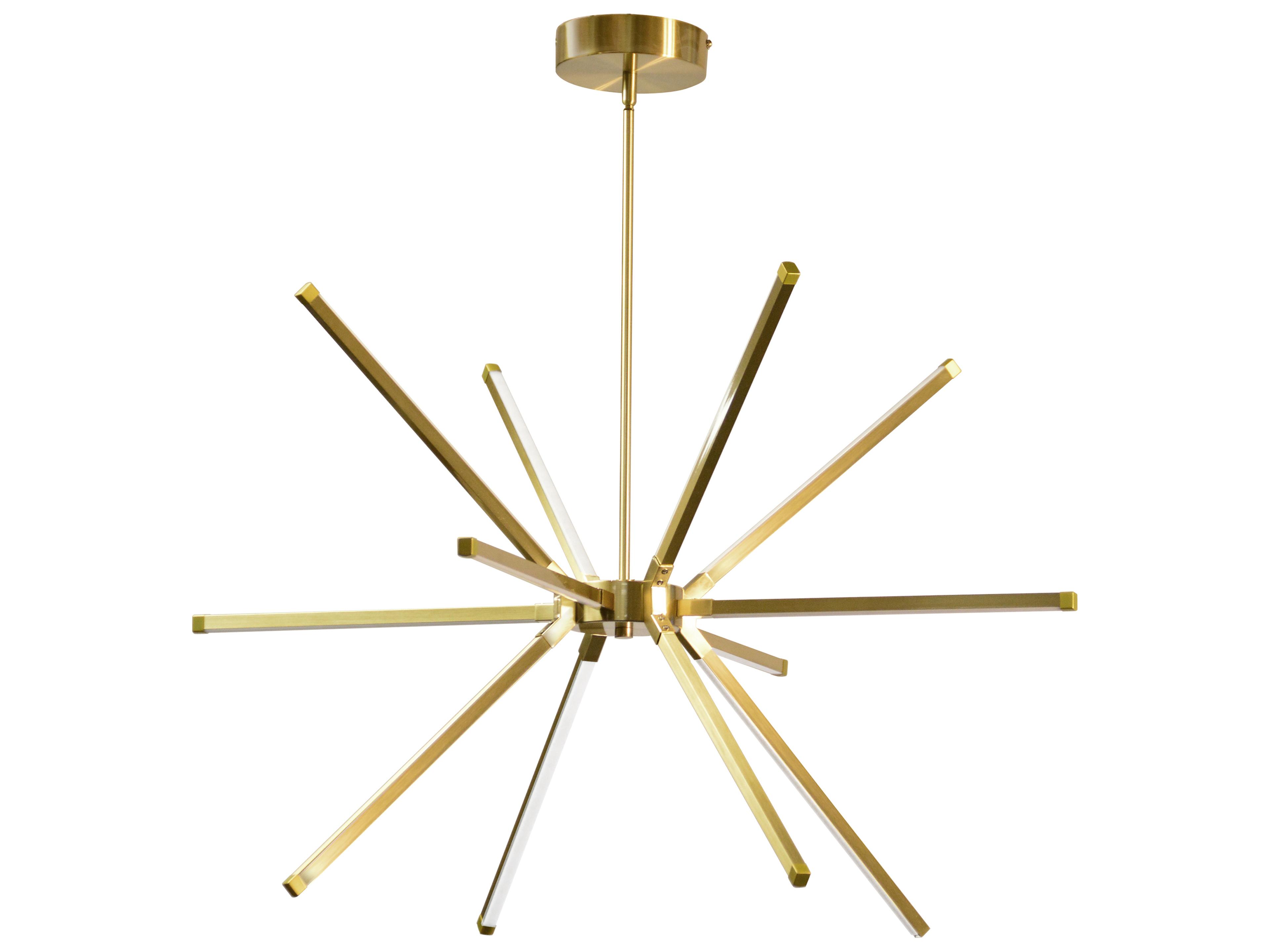 Dainolite Array 12-Light Aged Brass Linear Sputnik Chandelier