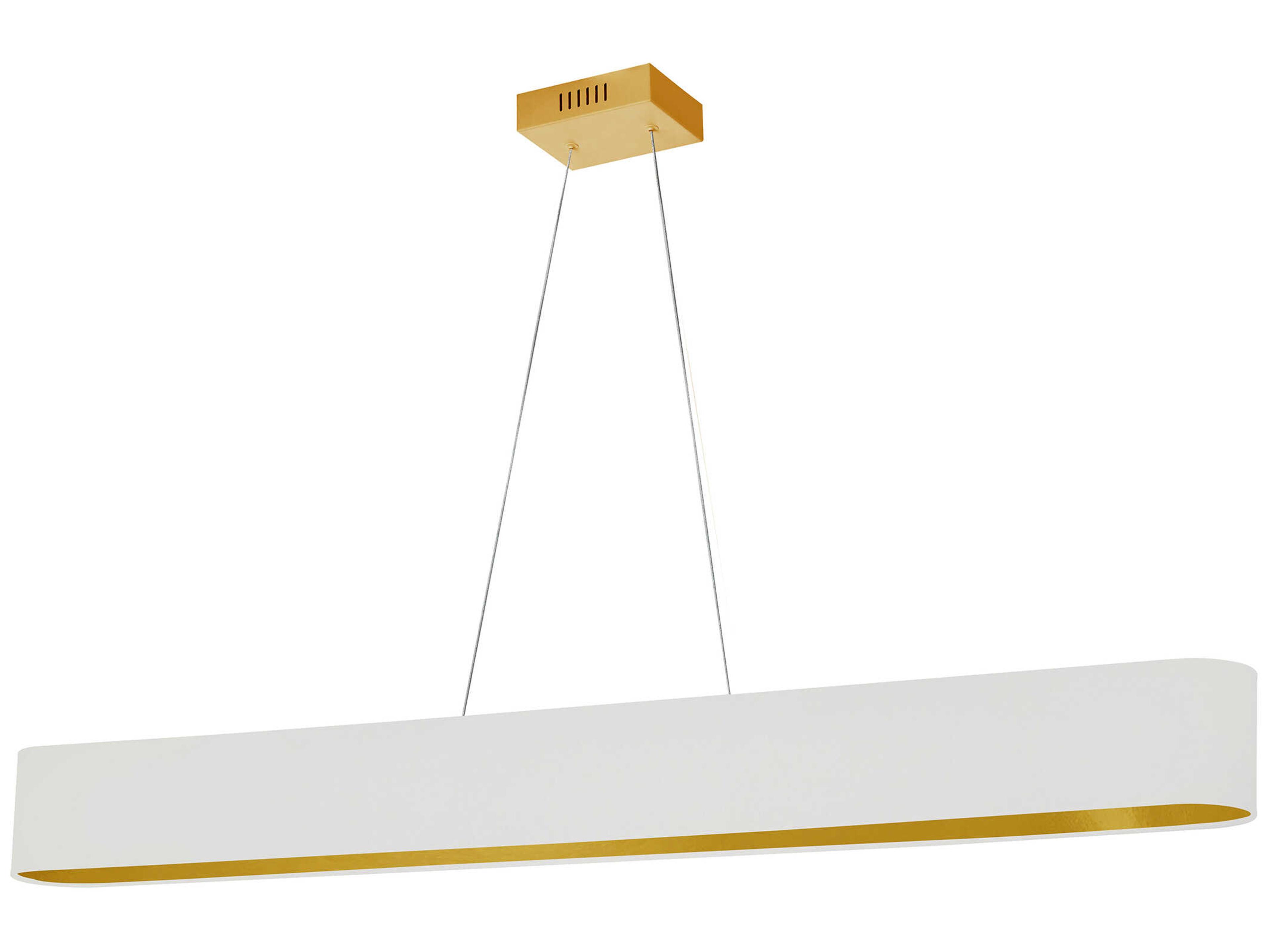 Dainolite Aubrey 1-Light Aged Brass White Linear Island Pendant