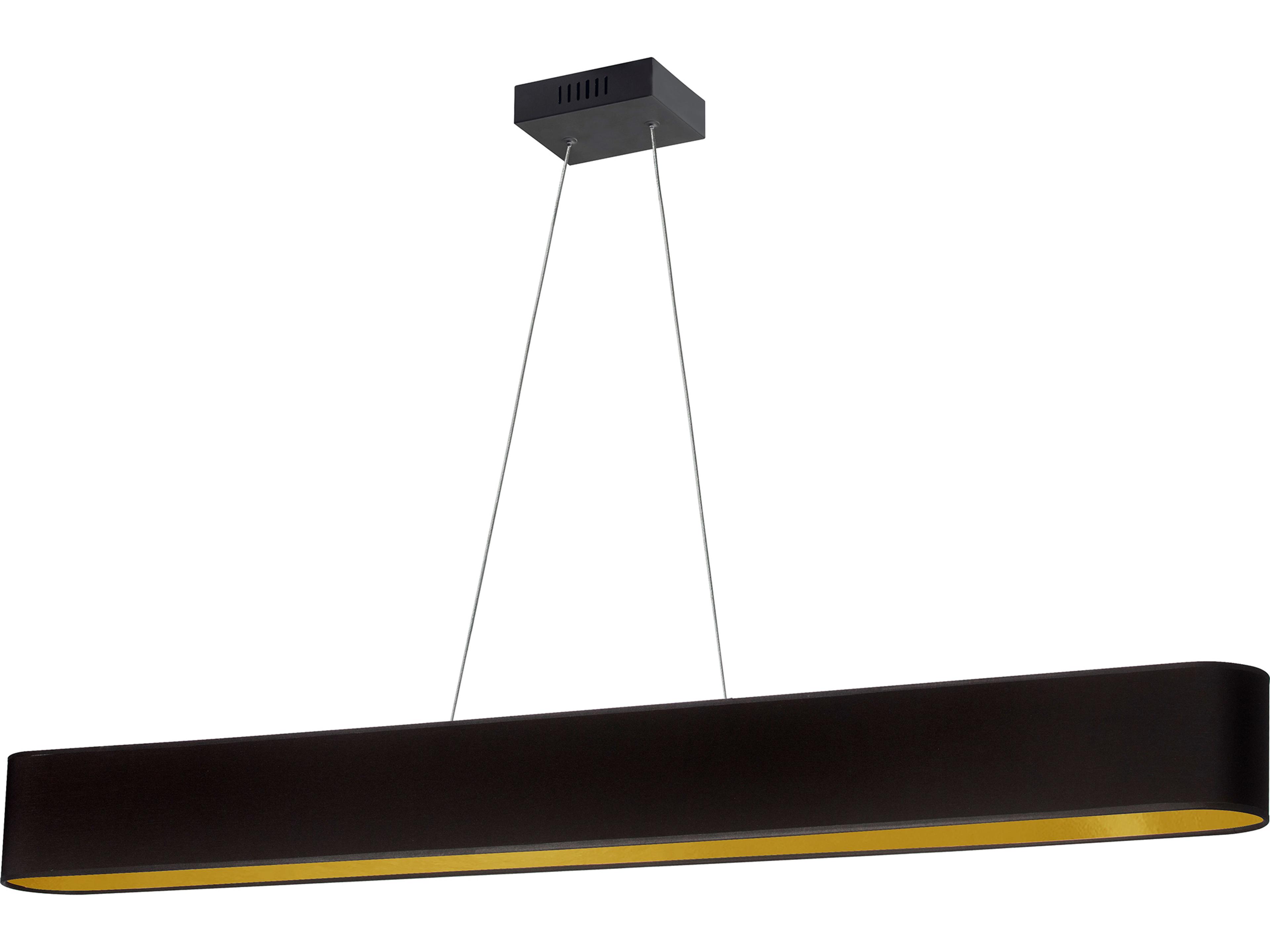 Dainolite Aubrey 1-Light Matte Black Gold Linear Island Pendant