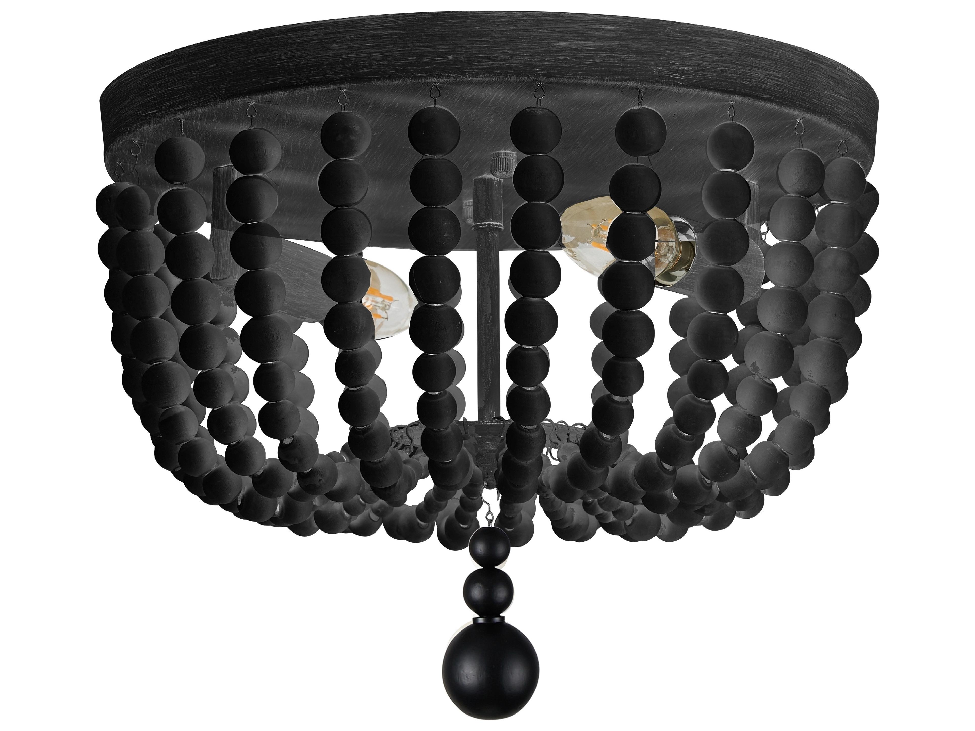 Dainolite Bridget 2-Light Matte Black Flush Mount