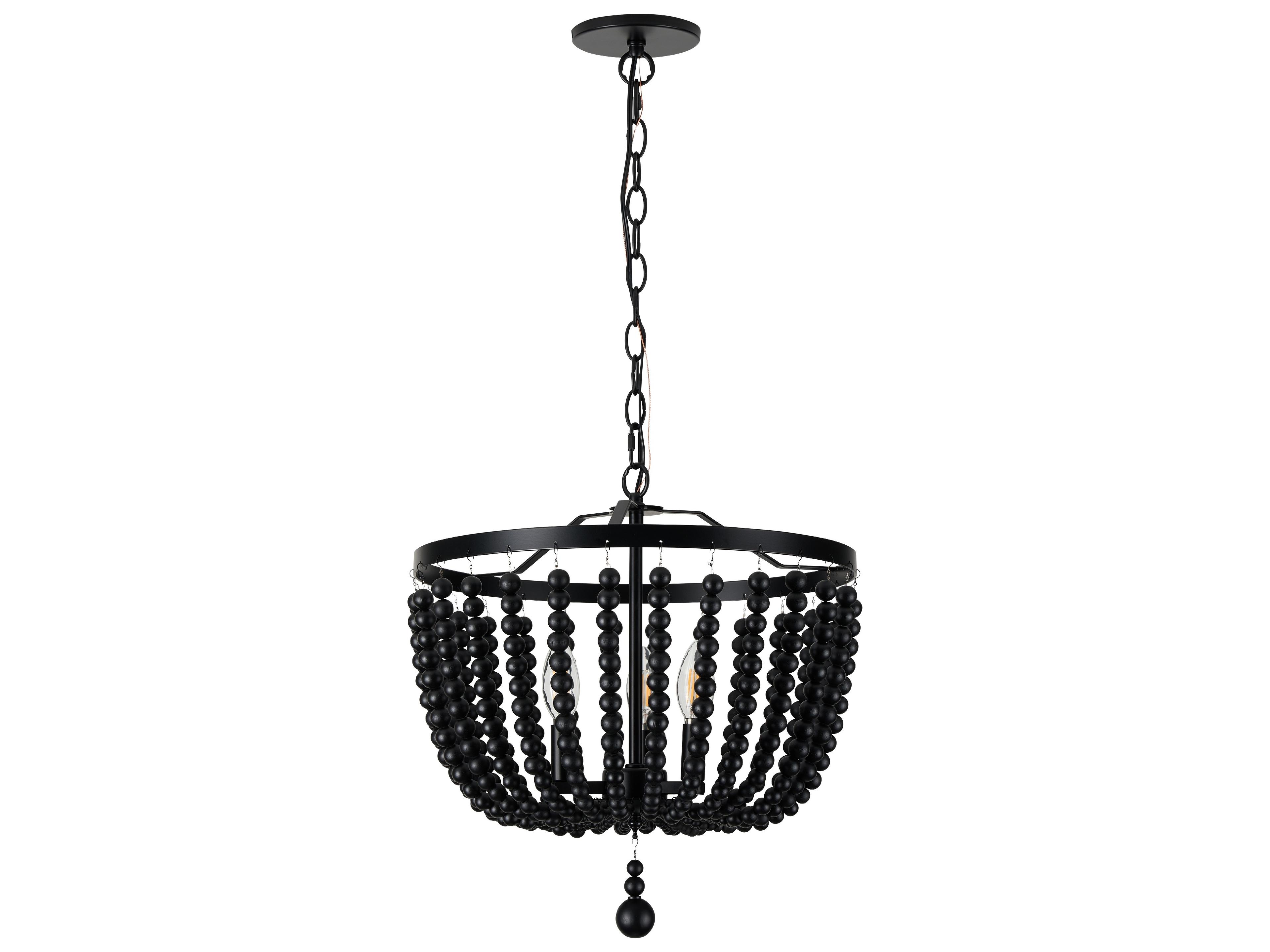 Dainolite Bridget 3-Light Matte Black Pendant