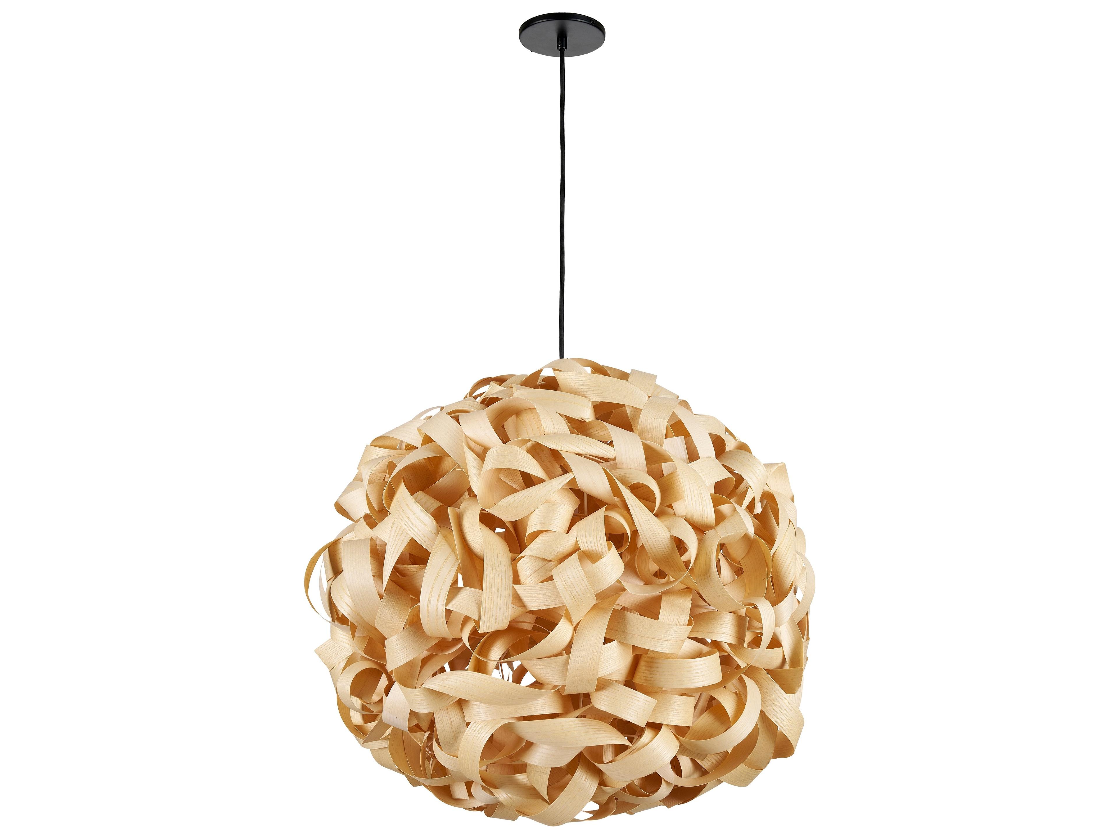 Dainolite Bailey 1-Light Natural Brown Globe Pendant