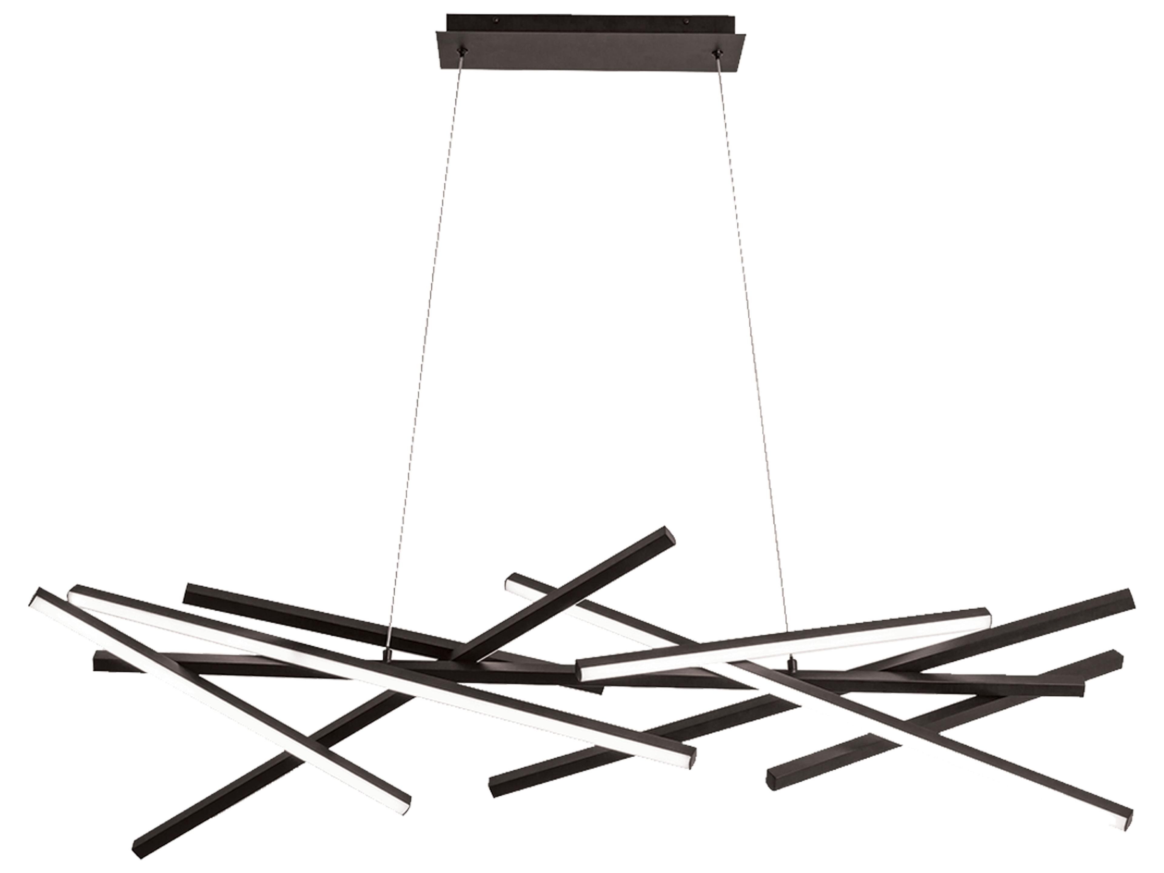 Dainolite Carly 1-Light Matte Black Linear Island Pendant