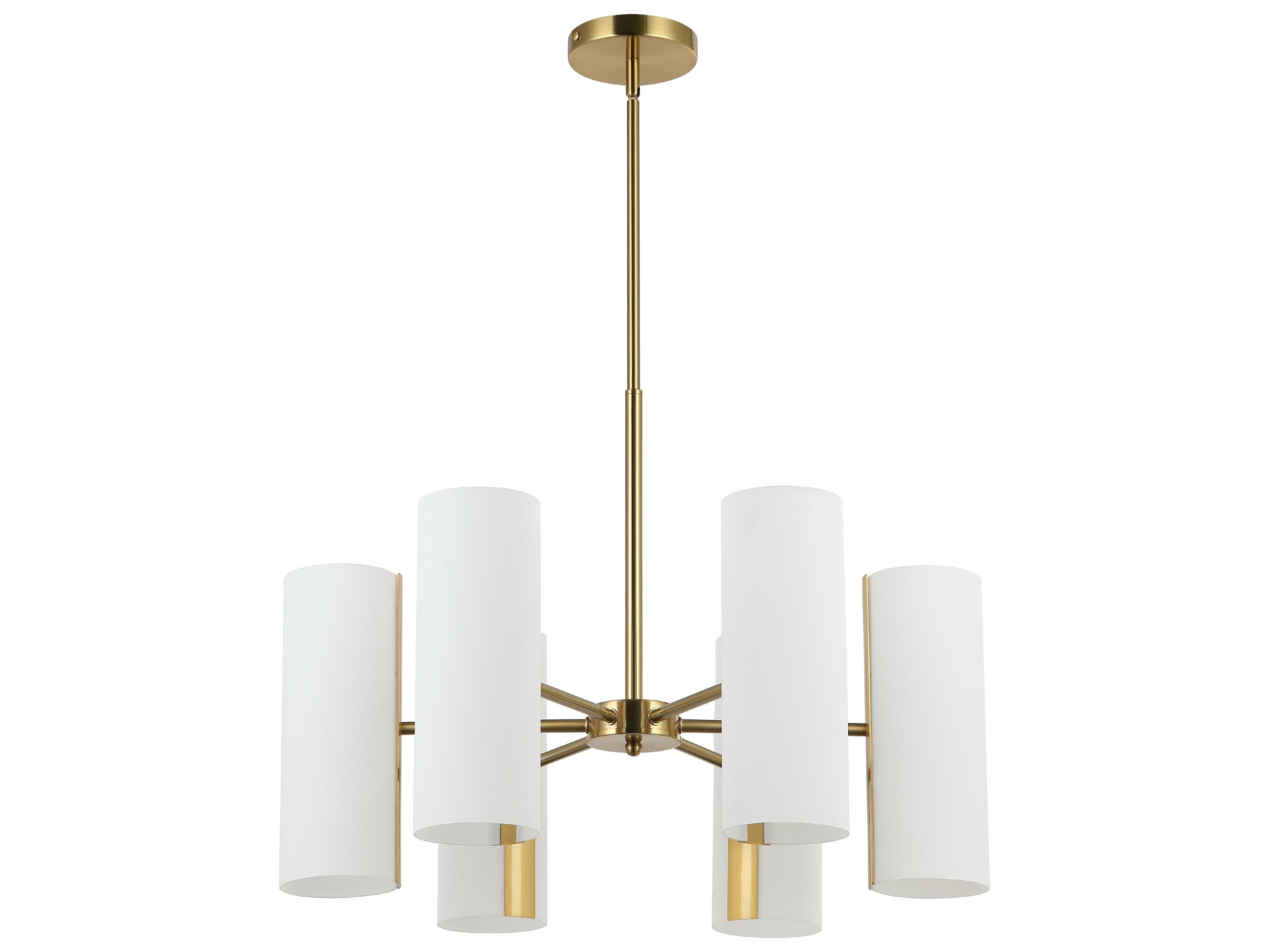 Dainolite Cleta 6-Light Aged Brass Cylinder Chandelier