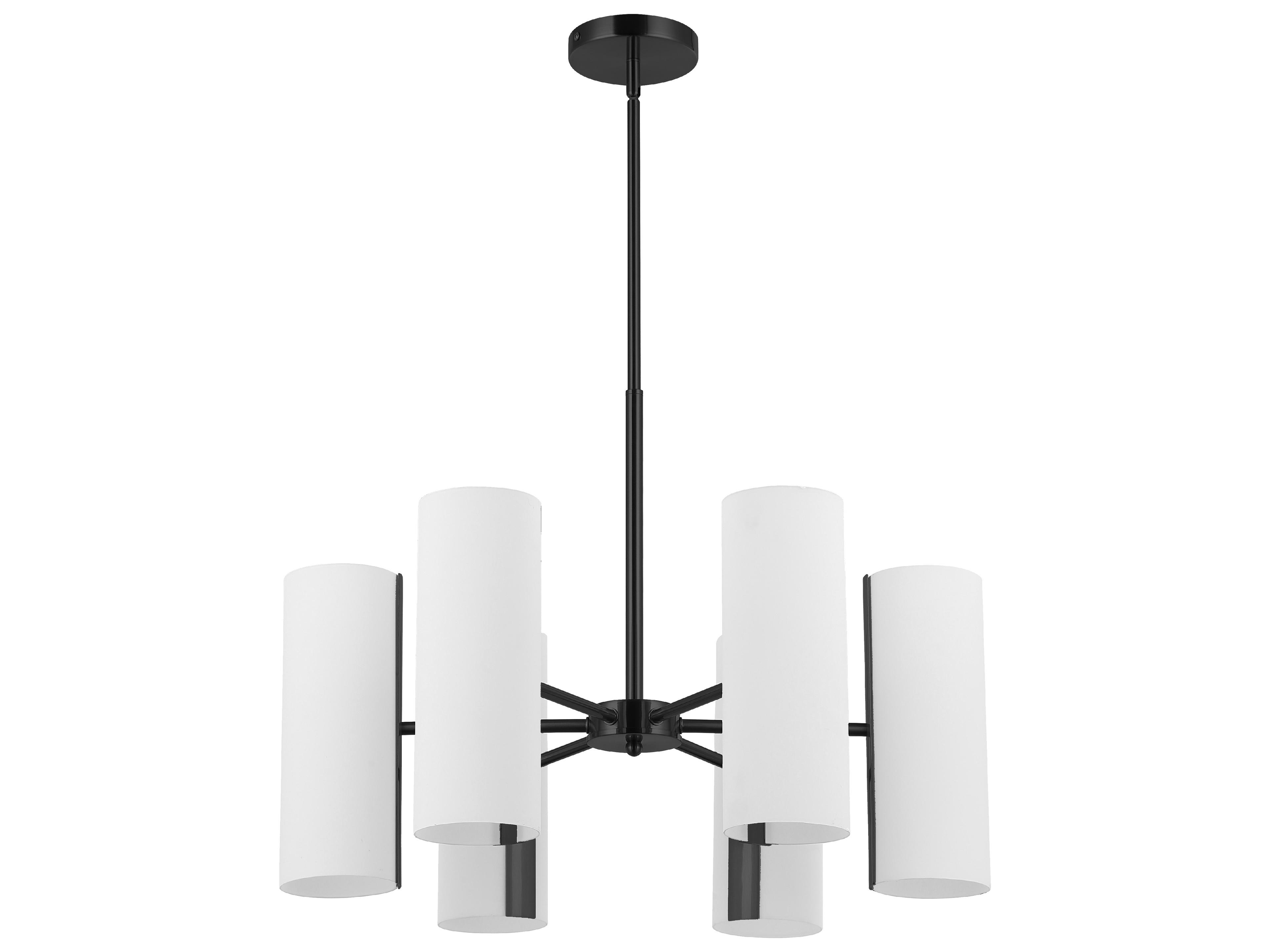 Dainolite Cleta 6-Light Matte Black Cylinder Chandelier