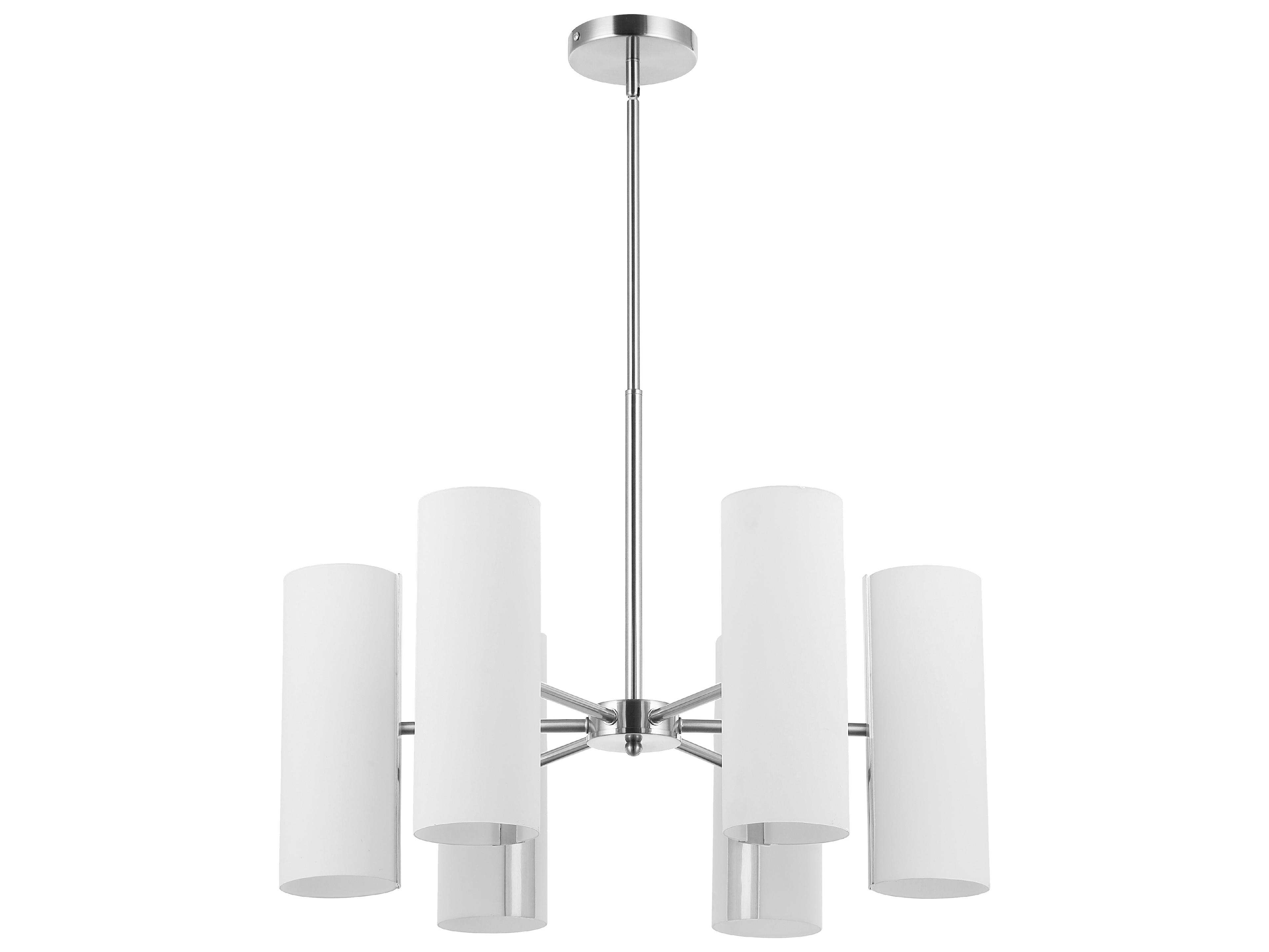 Dainolite Cleta 6-Light Satin Chrome Cylinder Chandelier